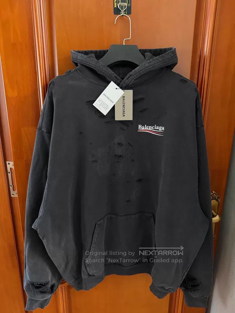 Balenciaga Balenciaga Coca-Cola Distressed Ripped Hooded Sweatshirt Size US L / EU 52-54 / 3 - 1 Thumbnail