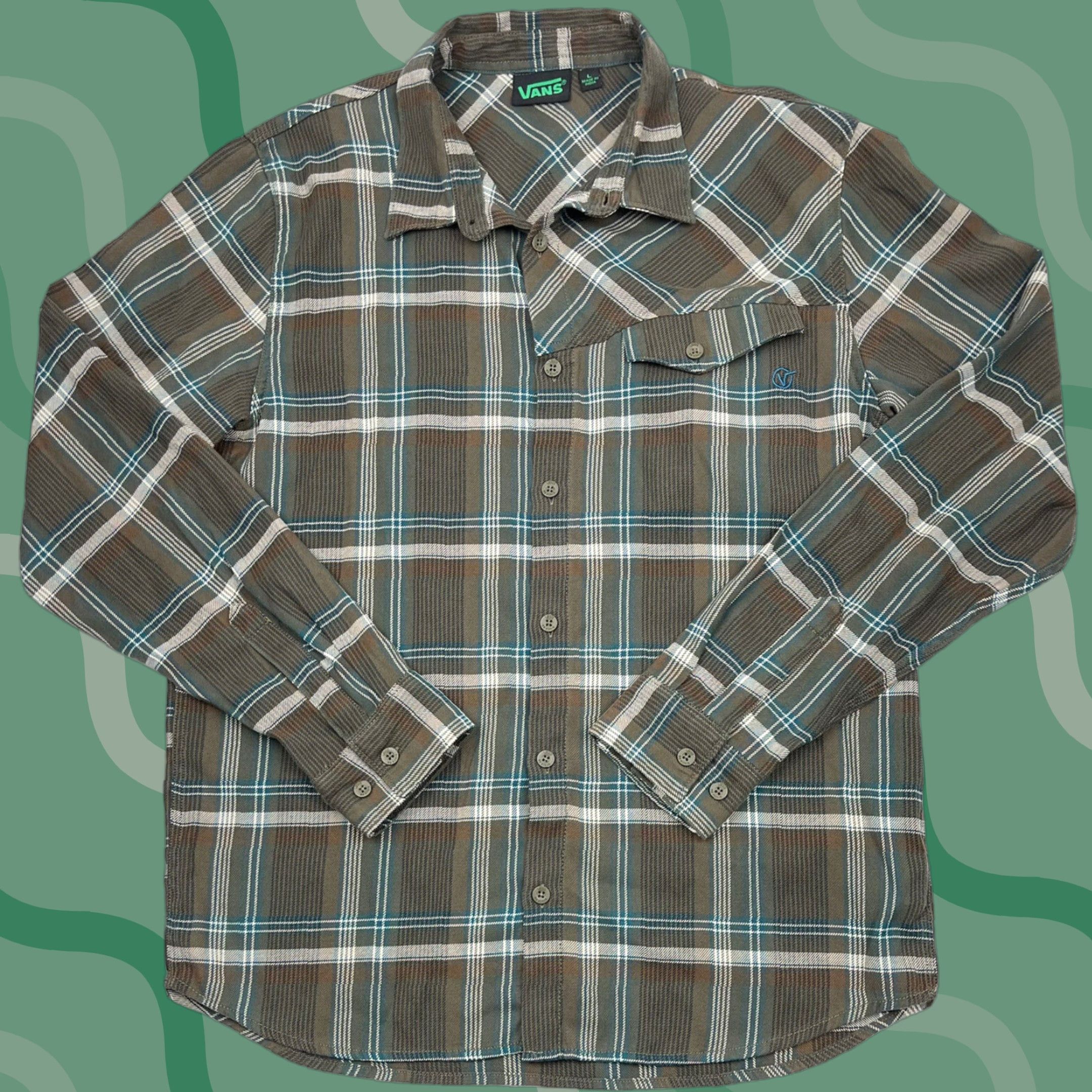 Vans VANS Shirt Men L Multicolor Plaid Flannel Cotton Button-Up Classic Outdoor Mens Size US L / EU 52-54 / 3 - 1 Thumbnail