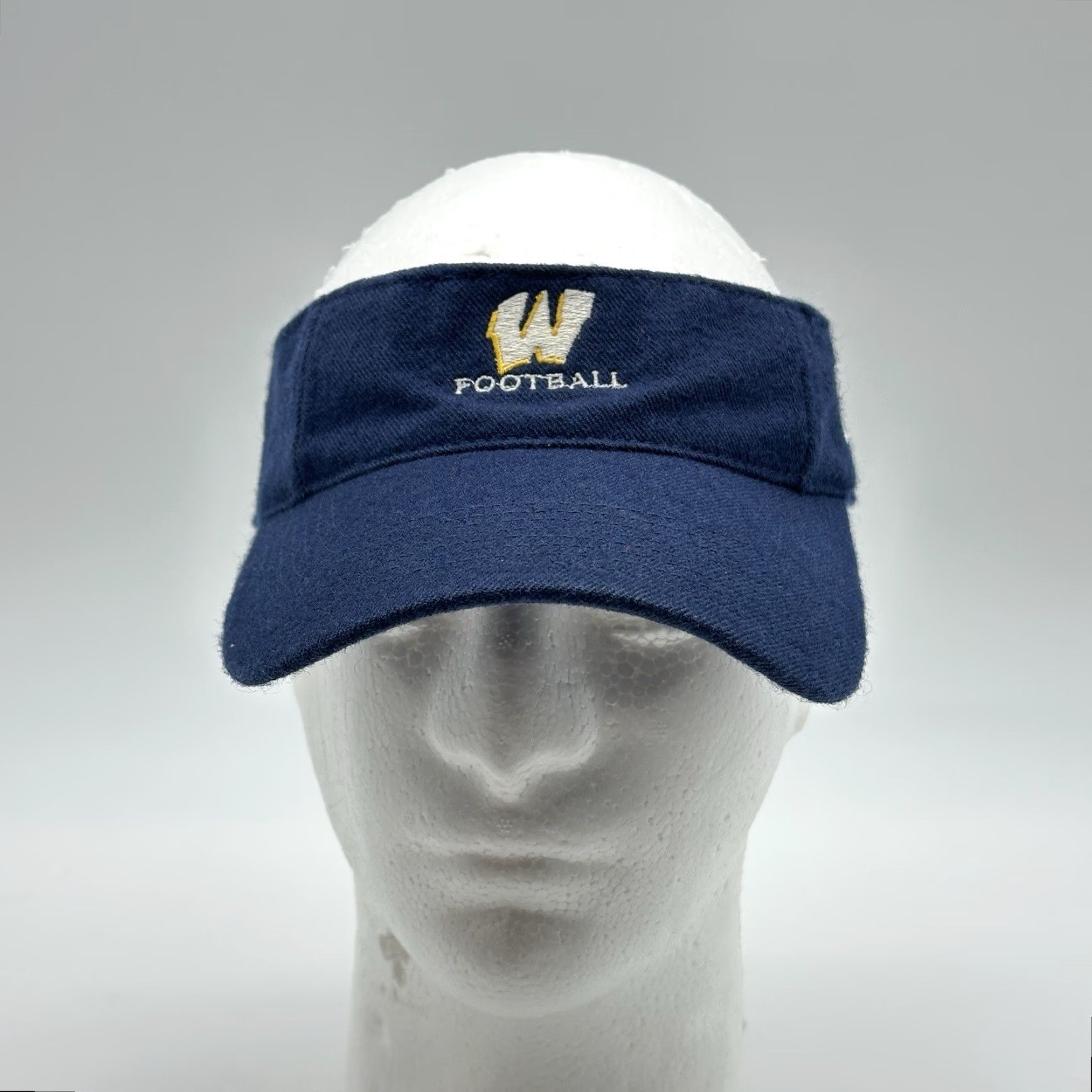 Nike VINTAGE Nike Team Hat Cap Strap Back Adjustable Visor Blue Wool Football Logo Mens One Size Blue Nike Hat 90s Retro Logo Size ONE SIZE - 2 Thumbnail