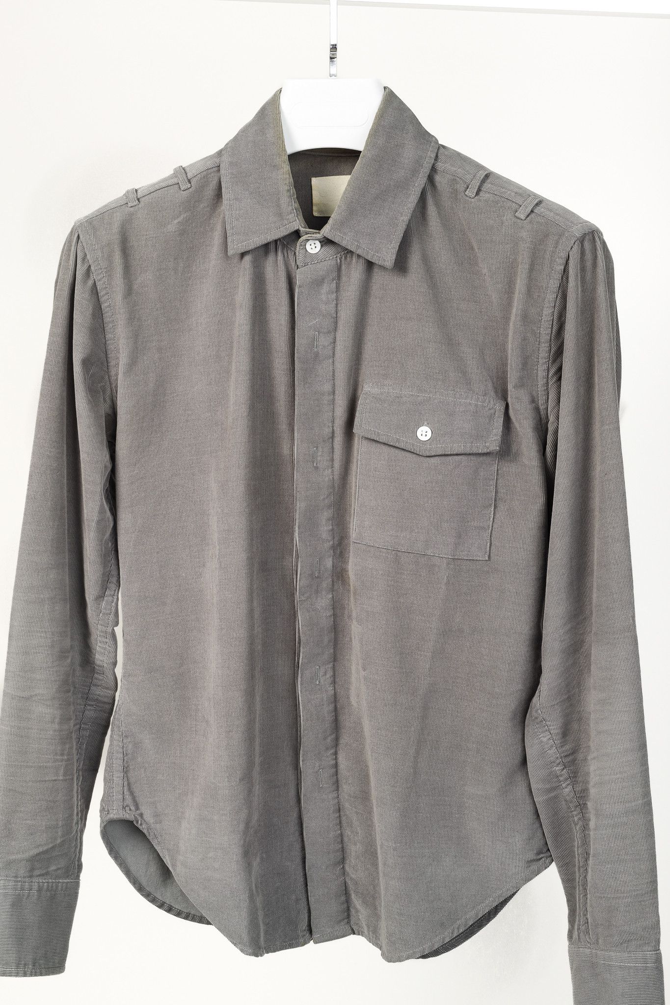 Band Of Outsiders Band of Outsiders Grey Corduroy Button-Up Shirt Size US S / EU 44-46 / 1 - 3 Thumbnail
