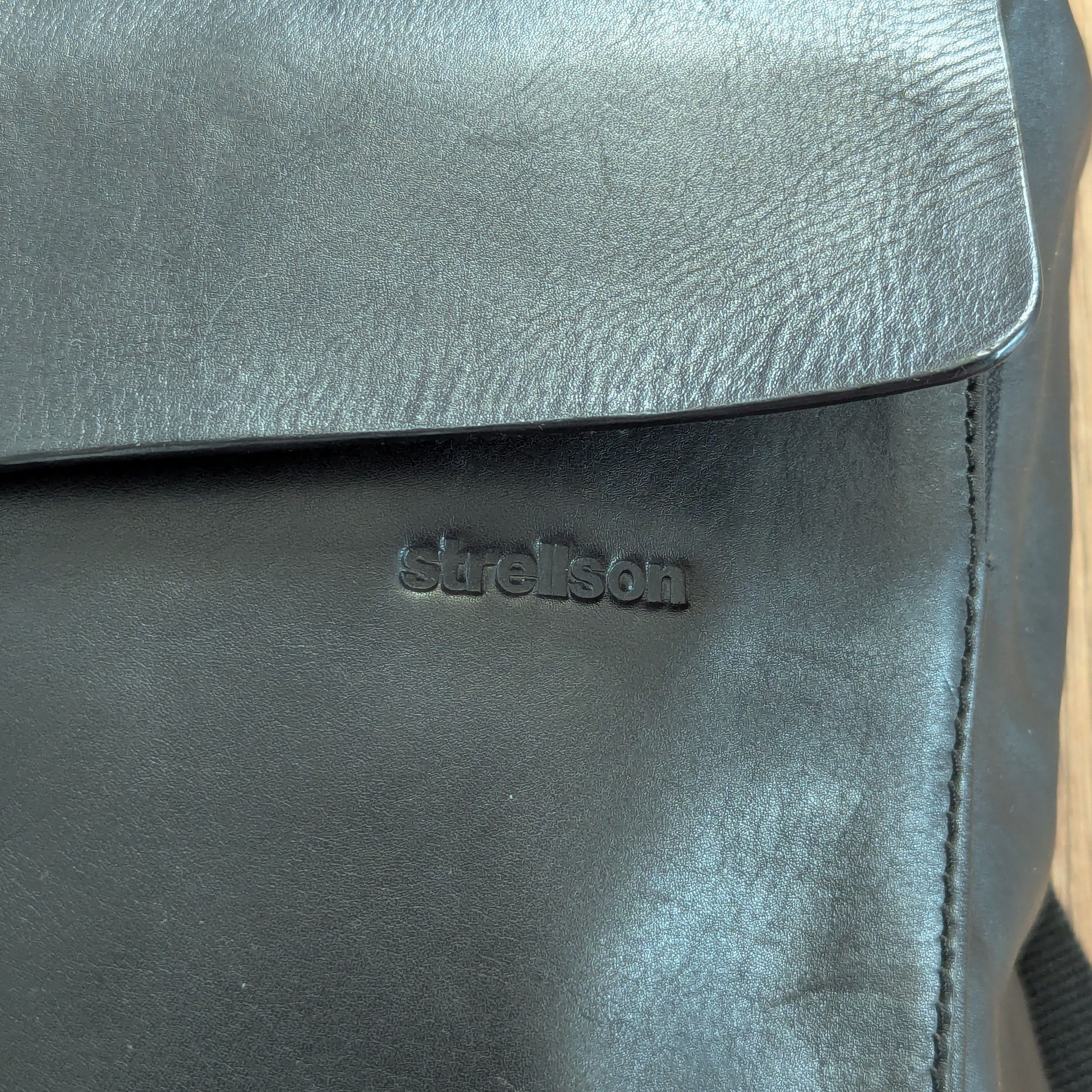 Leather × Strellson Strellson Leather Men's Back Pack Black Rukzak Luxury Brand Size ONE SIZE - 2 Thumbnail