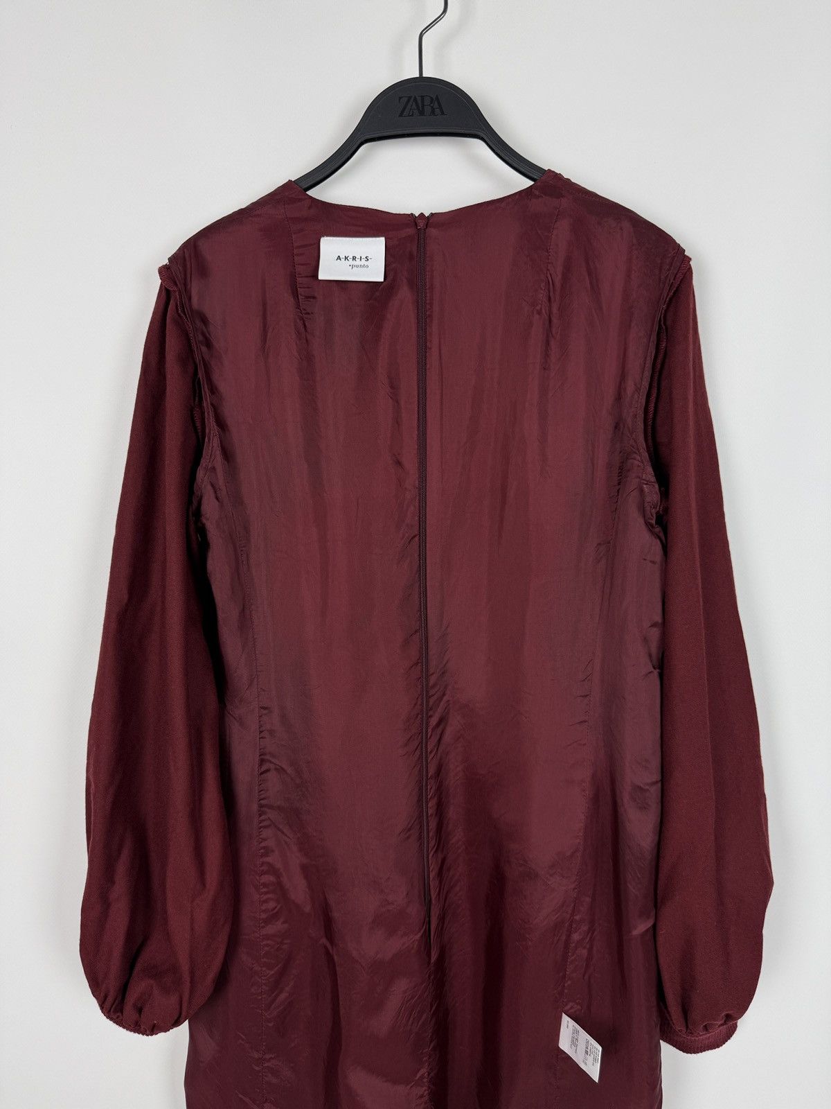 Akris Akris Punto Ruby Red Wool Long Balloon Sleeve Shift Dress Size M / US 6-8 / IT 42-44 - 11 Thumbnail