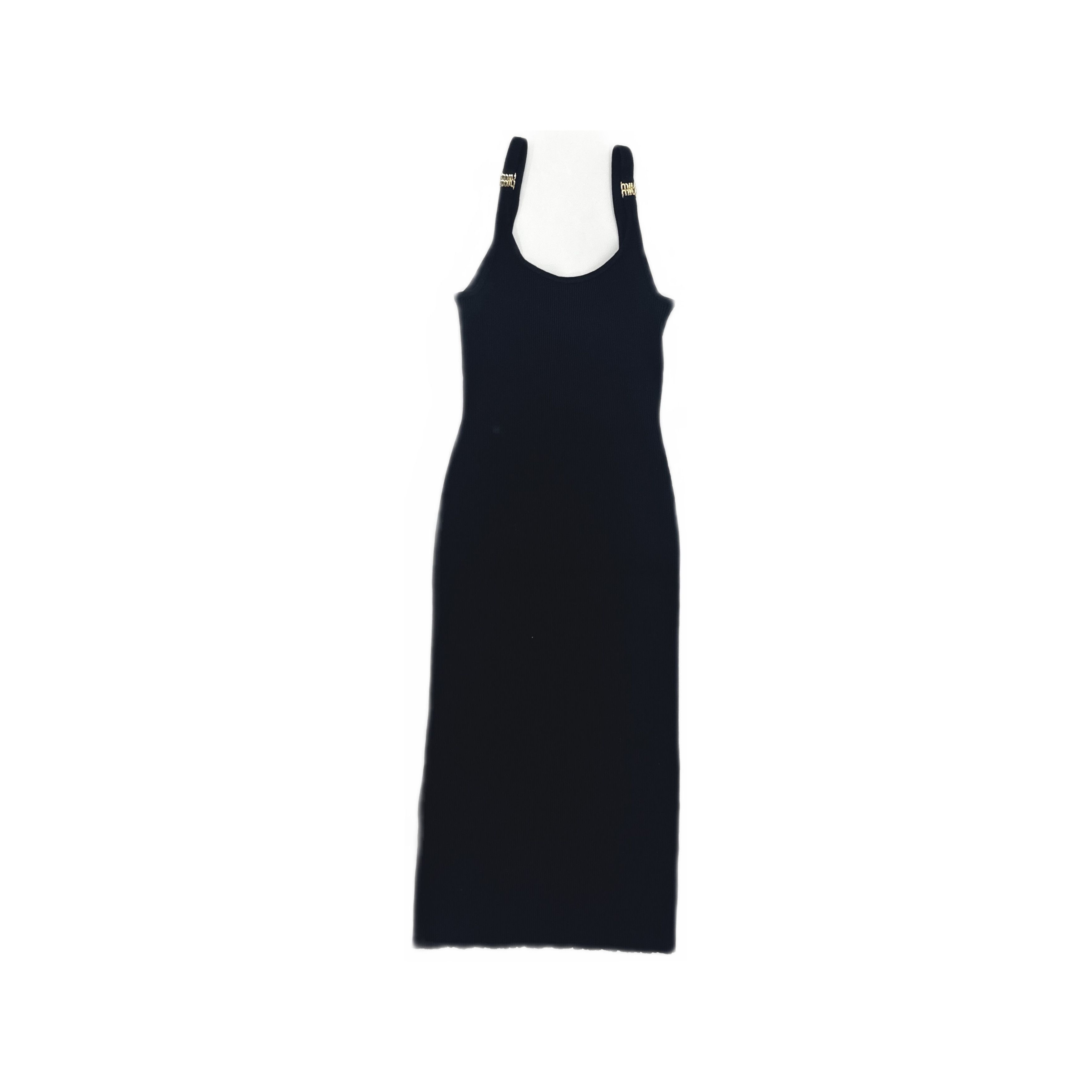 Miu Miu Miu Miu Ribbed Knit Logo Strap Dress Size 40