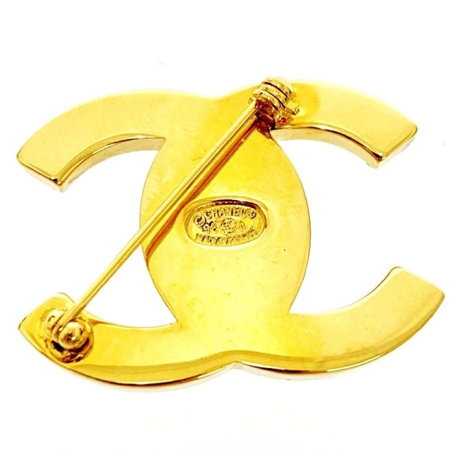 Chanel Vintage CHANEL golden turn lock CC pin brooch with crystals. Size ONE SIZE - 3 Thumbnail