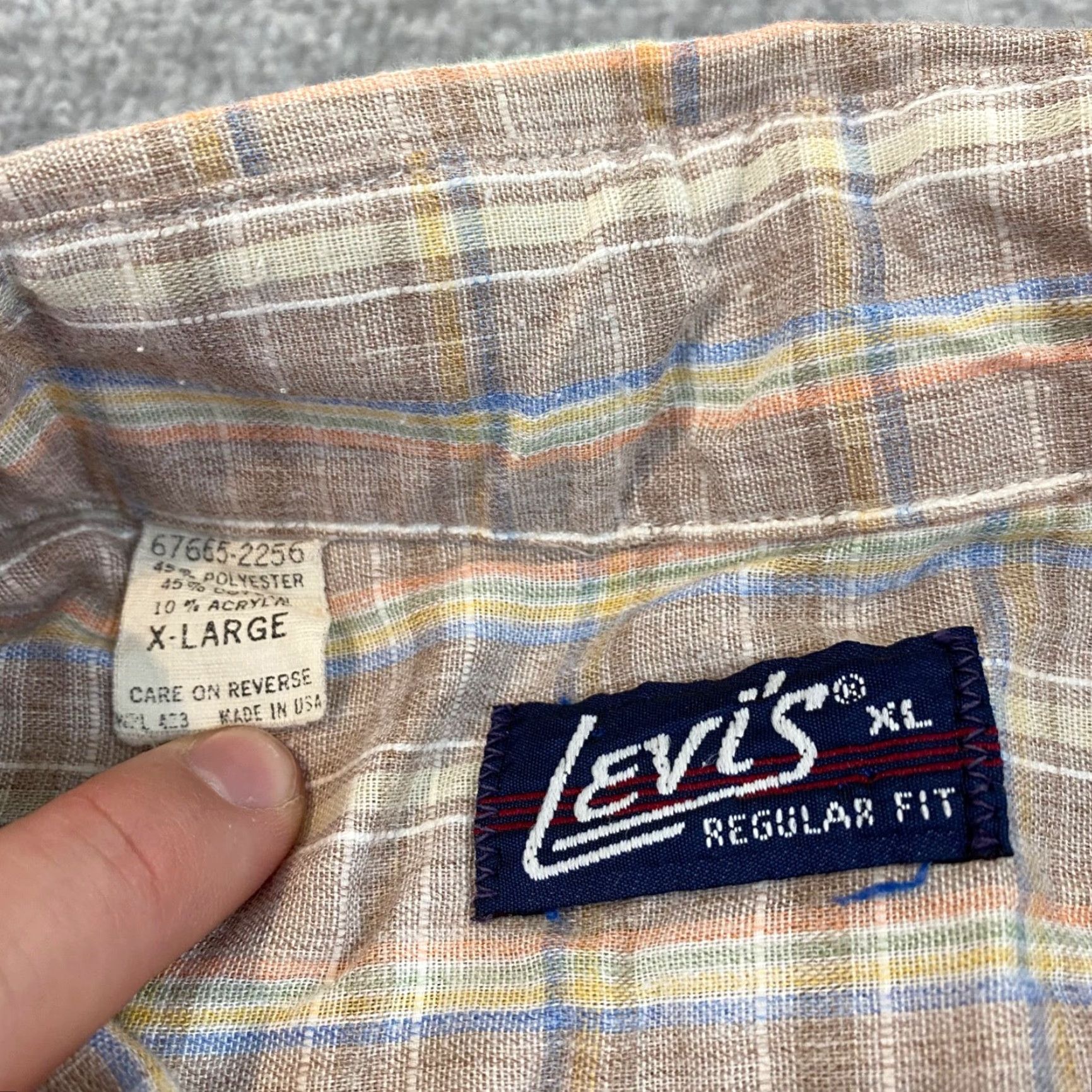 Levi's VINTAGE LEVI'S Shirt Mens XL Blue Brown Plaid Button Up Western Top USA Made S/S Size US XL / EU 56 / 4 - 2 Thumbnail