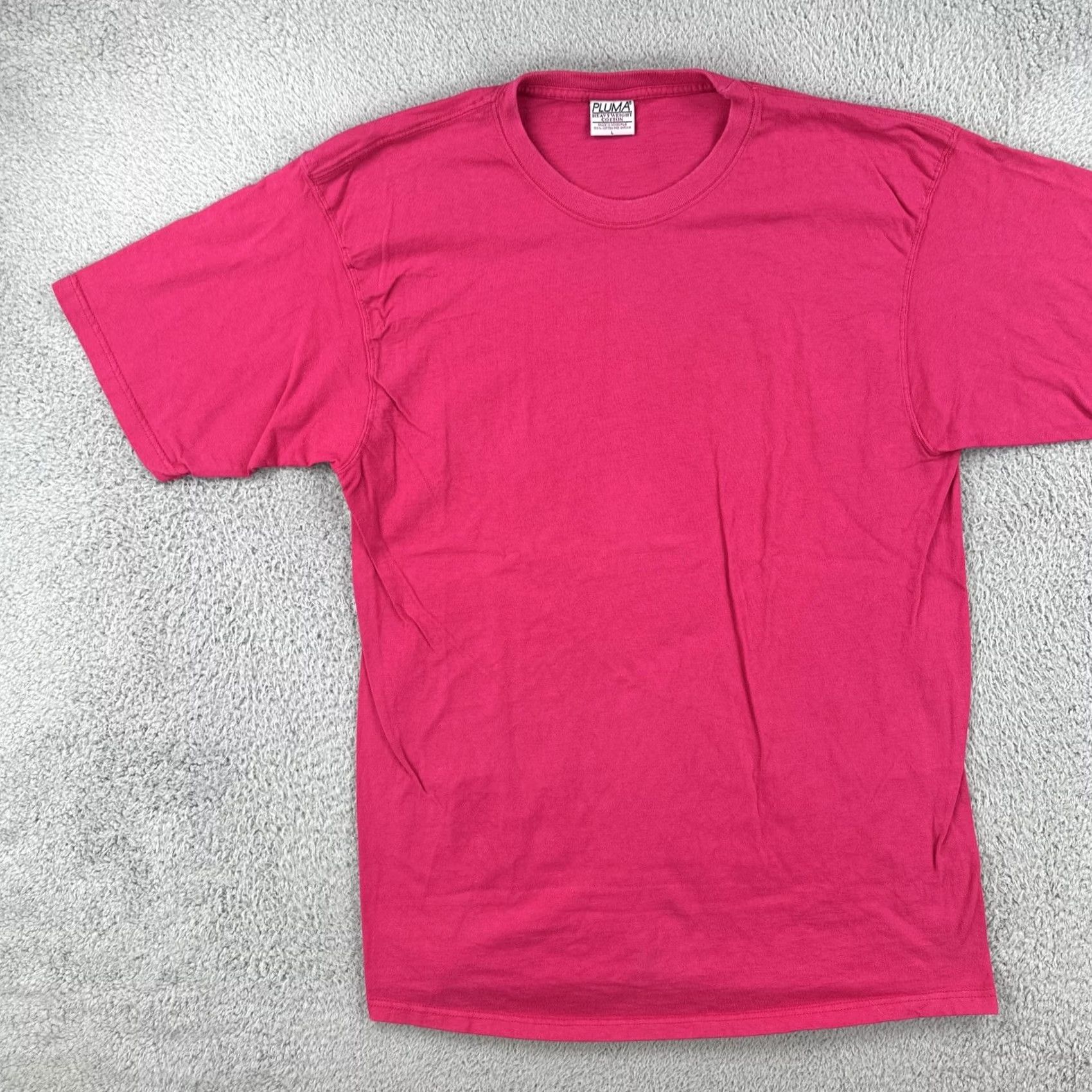 Vintage VINTAGE Pluma T-Shirt Pink 90s Adult Large Short Sleeve Crew Neck Cotton Shirt Mens Size US L / EU 52-54 / 3 - 3 Thumbnail