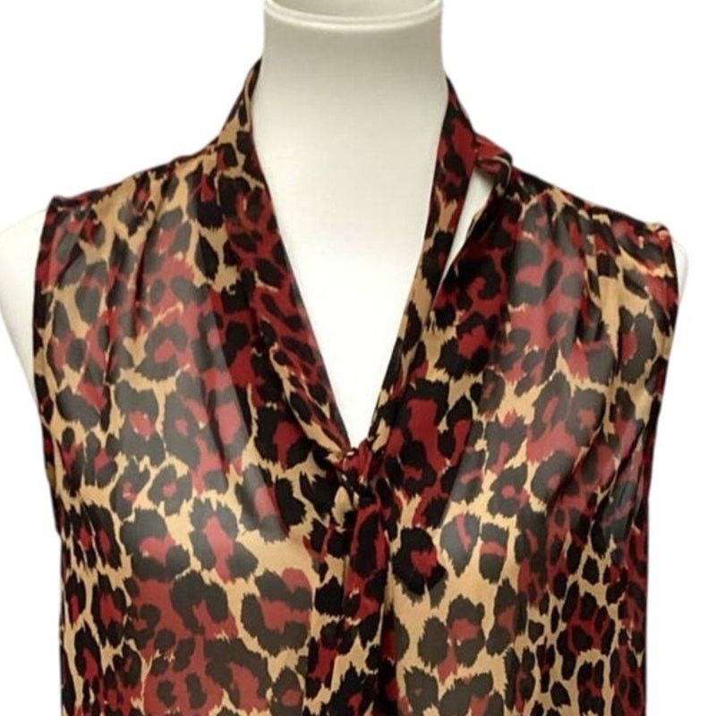Anne Klein Anne Klein Small Polyester Black Leopard Spot Tank Blouse Size S / US 4 / IT 40 - 2 Thumbnail