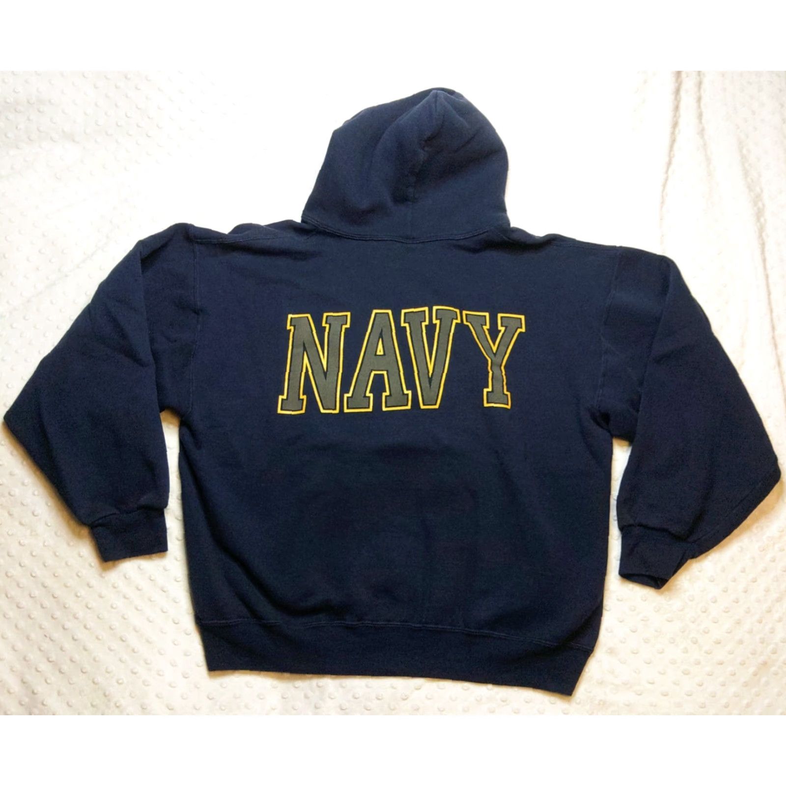 Soffe US Navy Vintage Hoodie Mens L Blue Logo Pullover Sweatshirt Military USA Pullover Hooded Logo Breathable All Seasons 90s Theme Retro Size US L / EU 52-54 / 3 - 7 Thumbnail