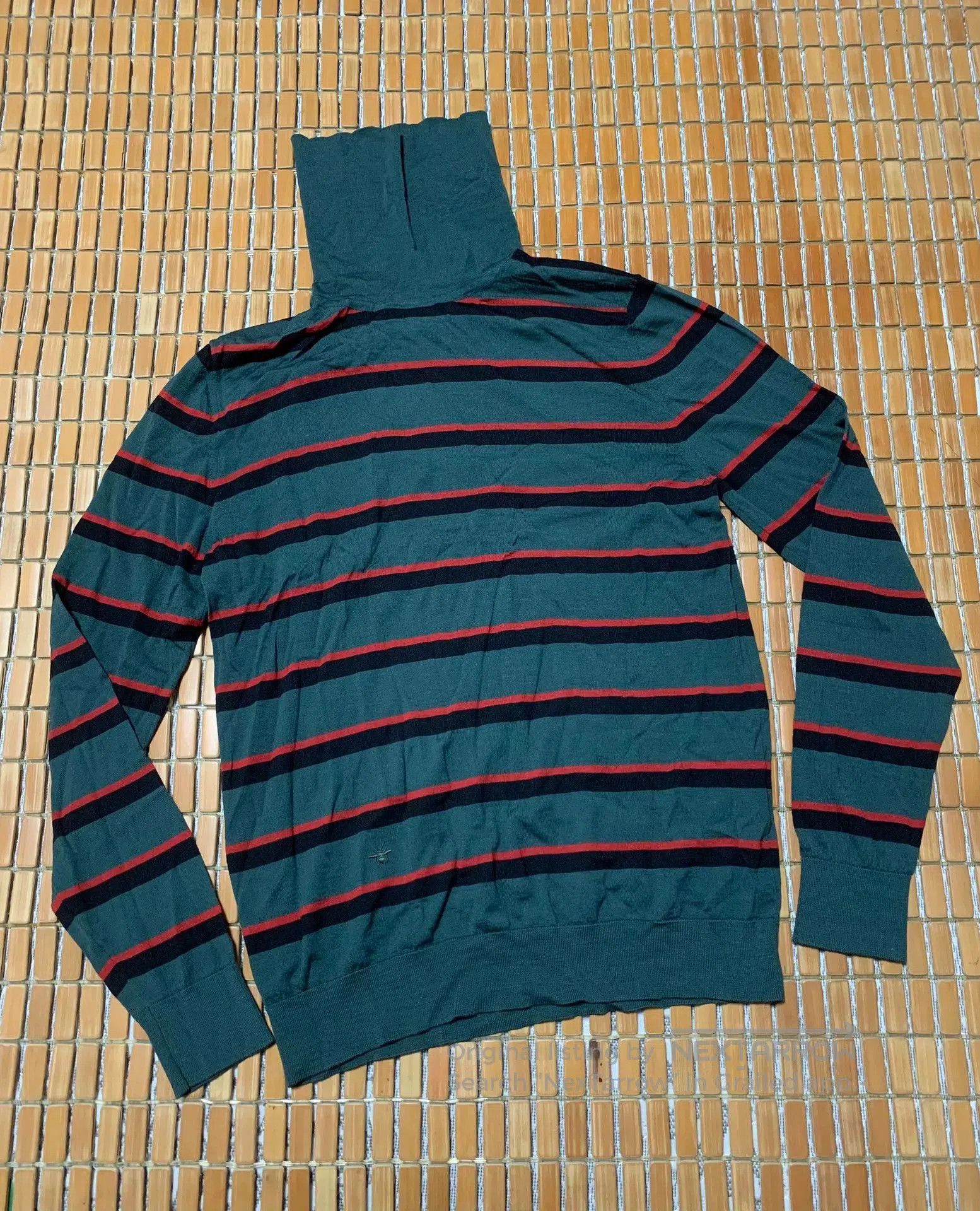 Dior Striped Bee Embroidery Wool Sweater.