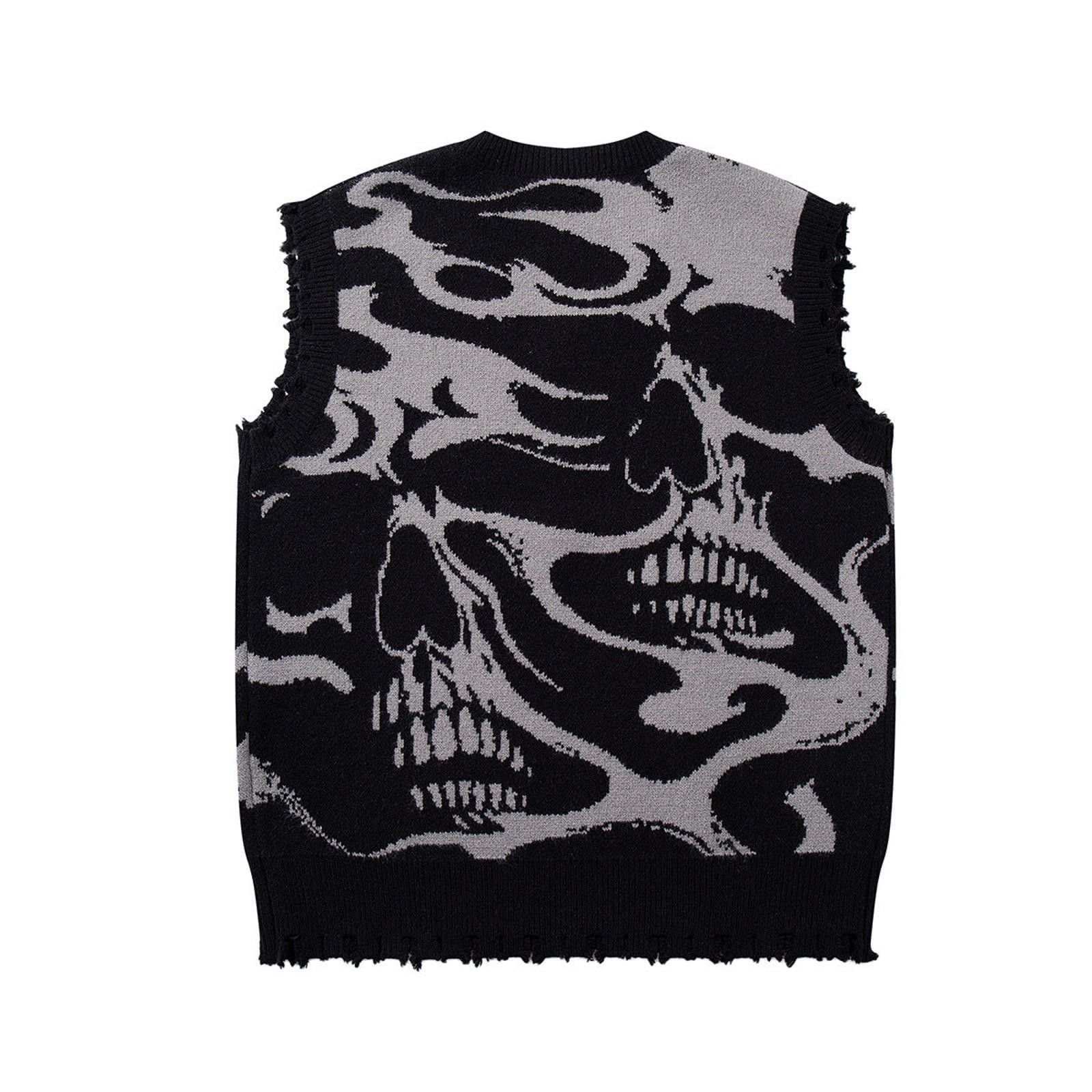 Other Skull Pattern Knit Vest, Sleeveless Sweater Size US M / EU 48-50 / 2 - 4 Thumbnail