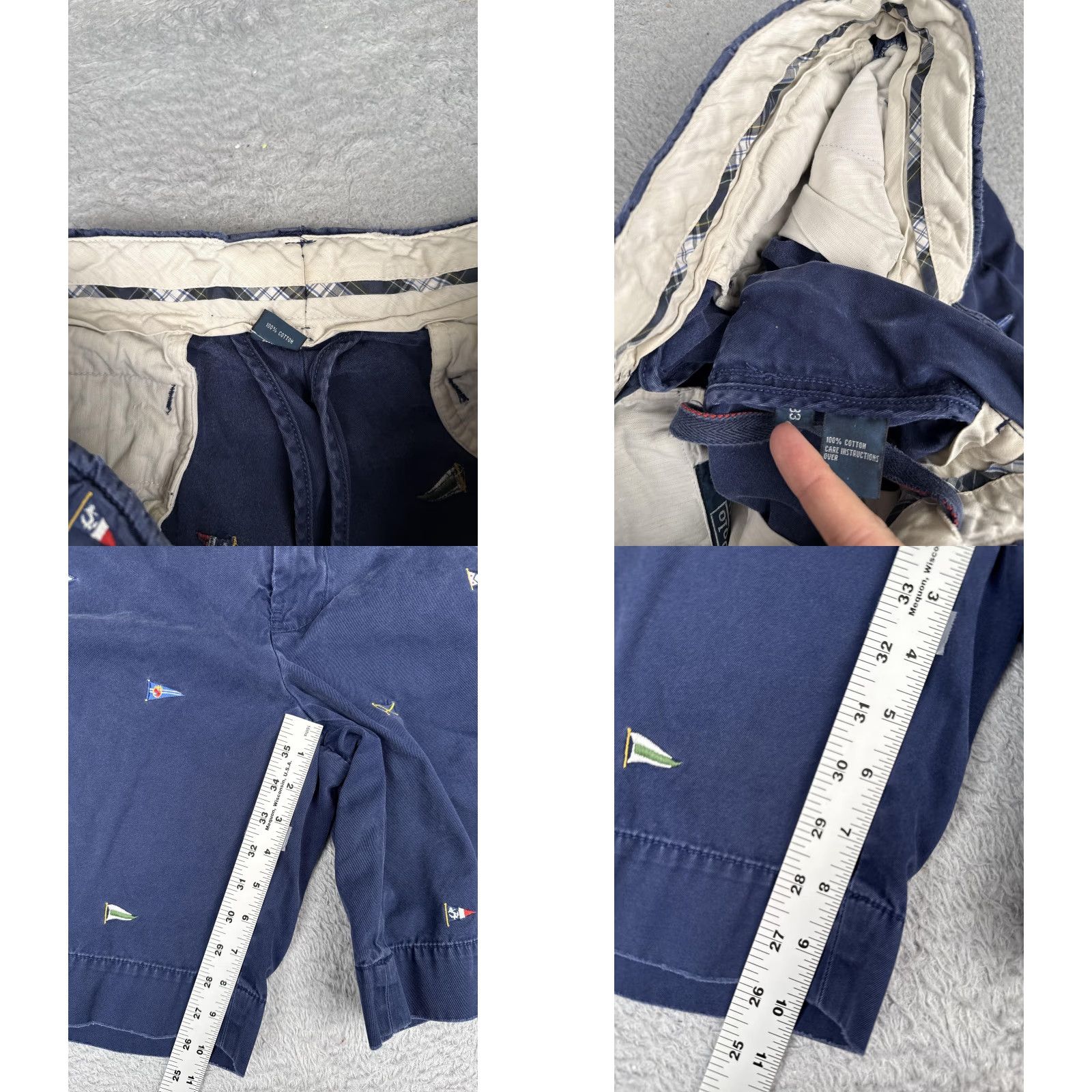 Polo Ralph Lauren Polo Ralph Lauren Shorts Men 33 Blue Chino Nautical Flags 10 Inseam Casual Beach Size US XS / EU 42 / 0 - 8 Thumbnail