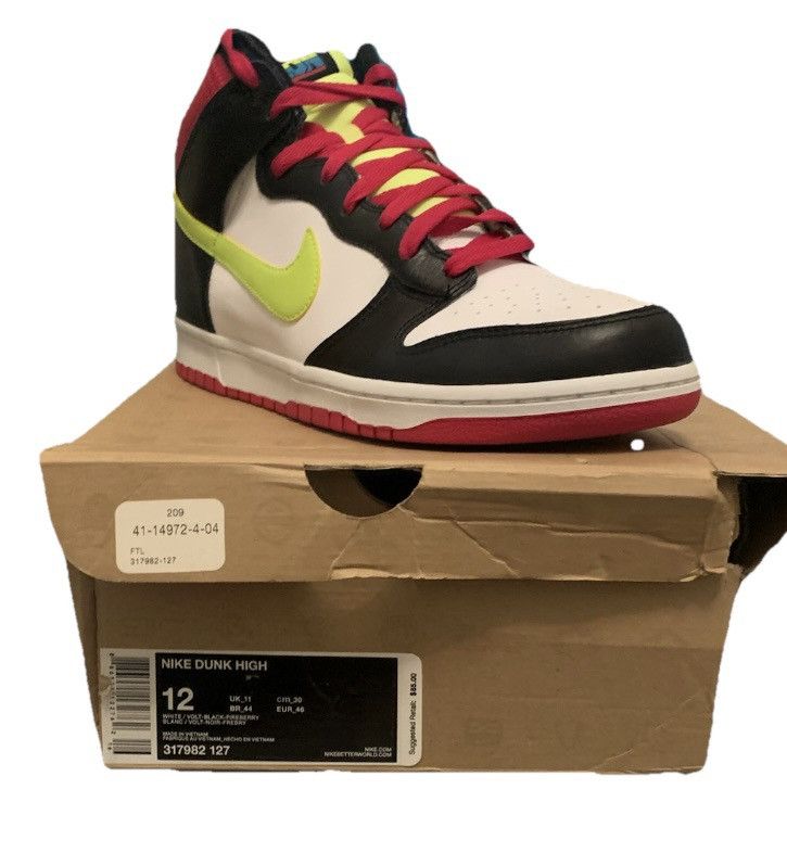 Nike NIKE Dunk High "London" Fireberry Volt 2012 Size 12 Size US 12 / EU 45 - 1 Thumbnail