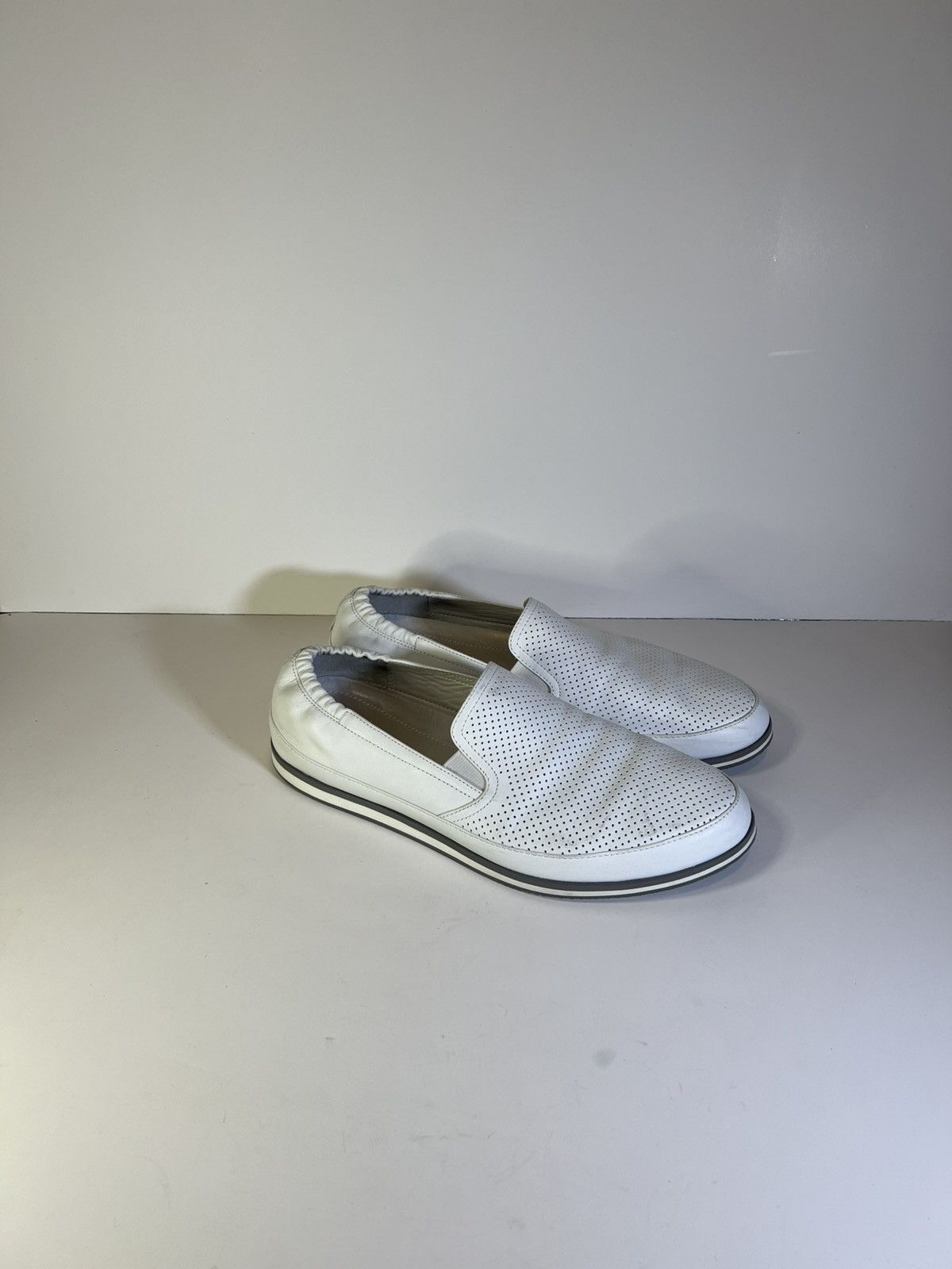 Prada Prada Leather Pique Slip-on St. Tropez sneakers in white Size US 7.5 / EU 40-41 - 3 Thumbnail