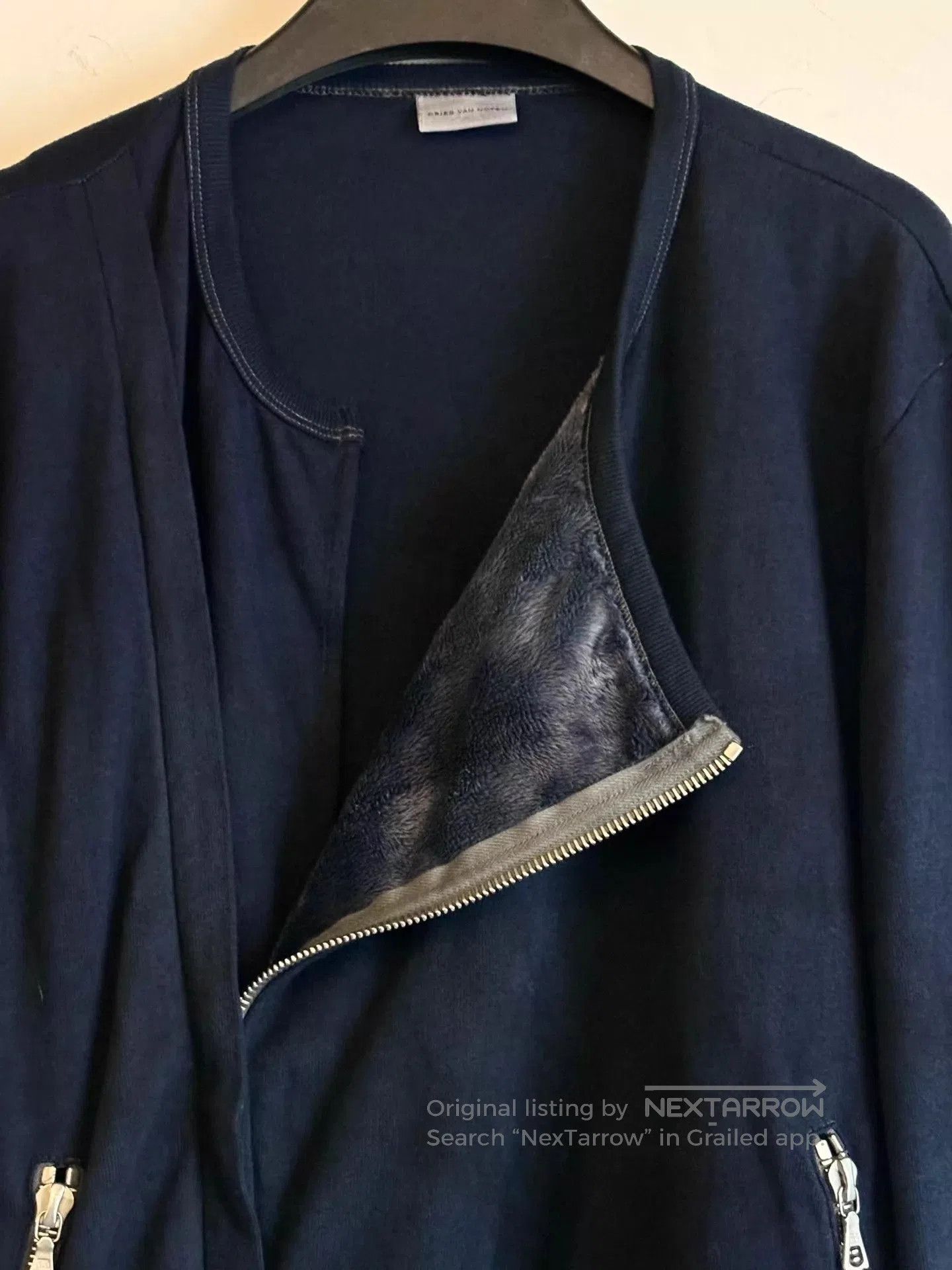 Dries Van Noten Blue Asymmetric Zip Light Jacket. Size US M / EU 48-50 / 2 - 3 Thumbnail