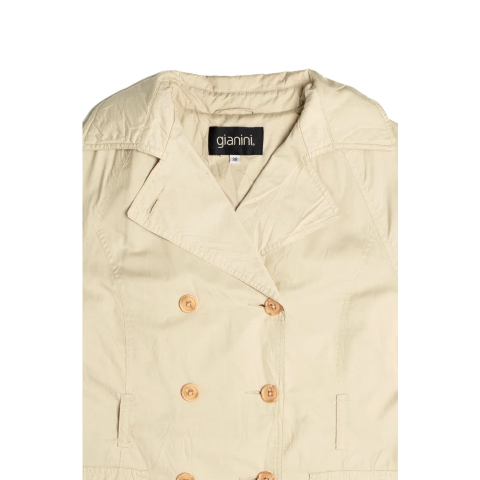 Vintage VINTAGE Gianini Lightweight Jacket Medium Light Brown Double Breasted Size US M / EU 48-50 / 2 - 2 Thumbnail