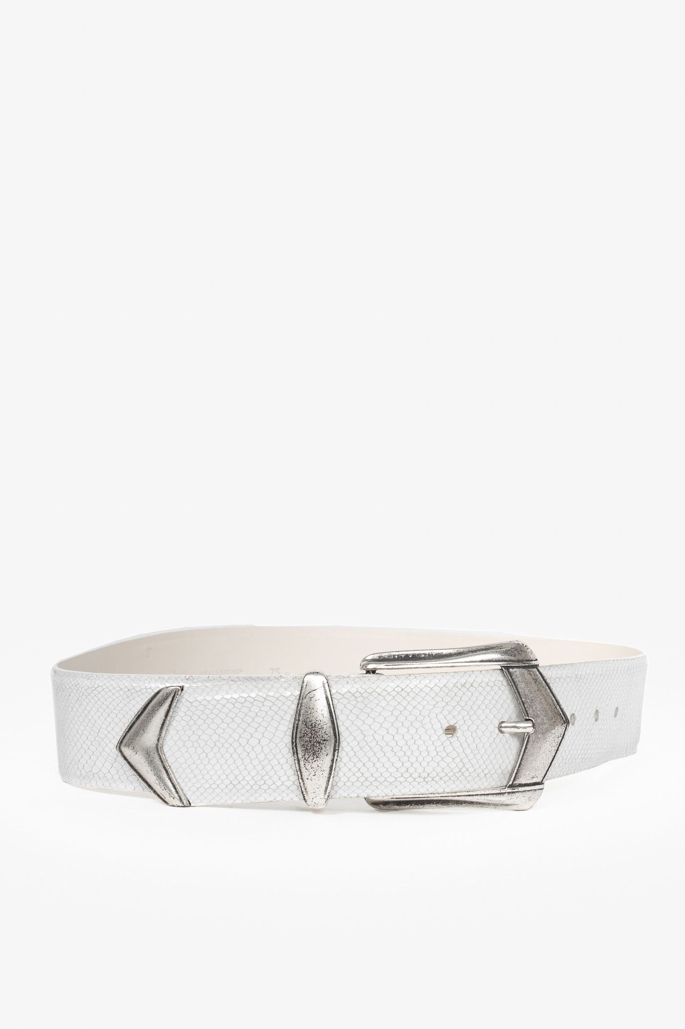 Iro Iro Tulpa Wide Snake-Embossed Leather Western Buckle Belt Size ONE SIZE - 1 Thumbnail