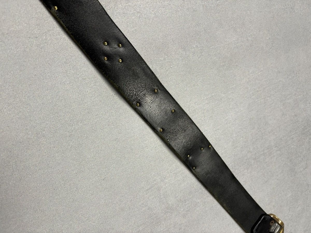 Vintage Vintage Etro Style Black Leather Belt Gold Animal Studs Boho Size ONE SIZE - 14 Thumbnail
