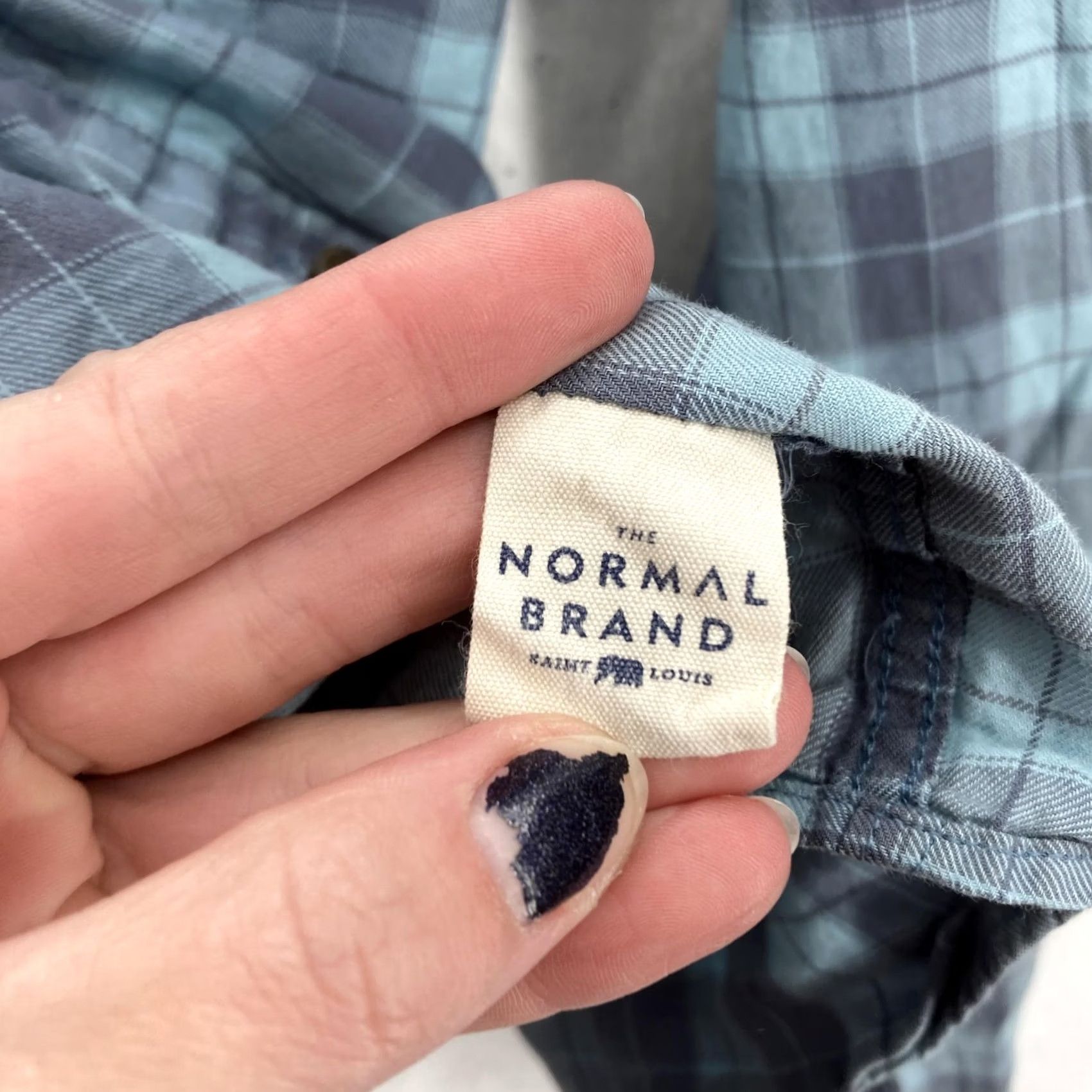 J Brand The Normal Brand Shirt Mens 2XL Blue Gray Plaid Button Down Long Sleeve Casual Size US XXL / EU 58 / 5 - 3 Thumbnail