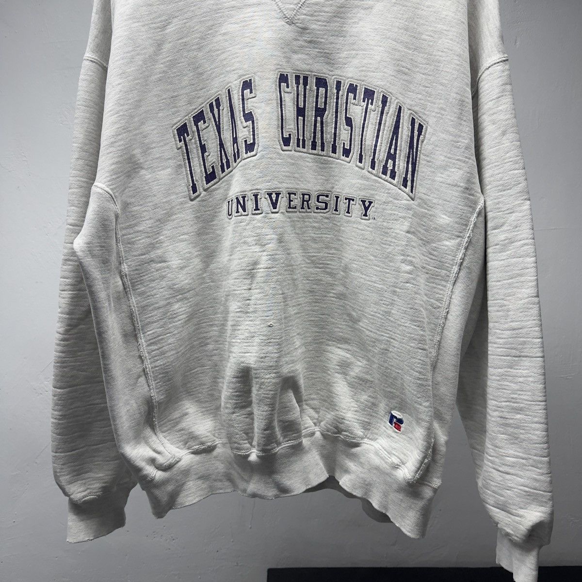 Vintage Thrashed Distressed Texas Christian Sweatshirt ERD Grunge Size US XL / EU 56 / 4 - 4 Thumbnail