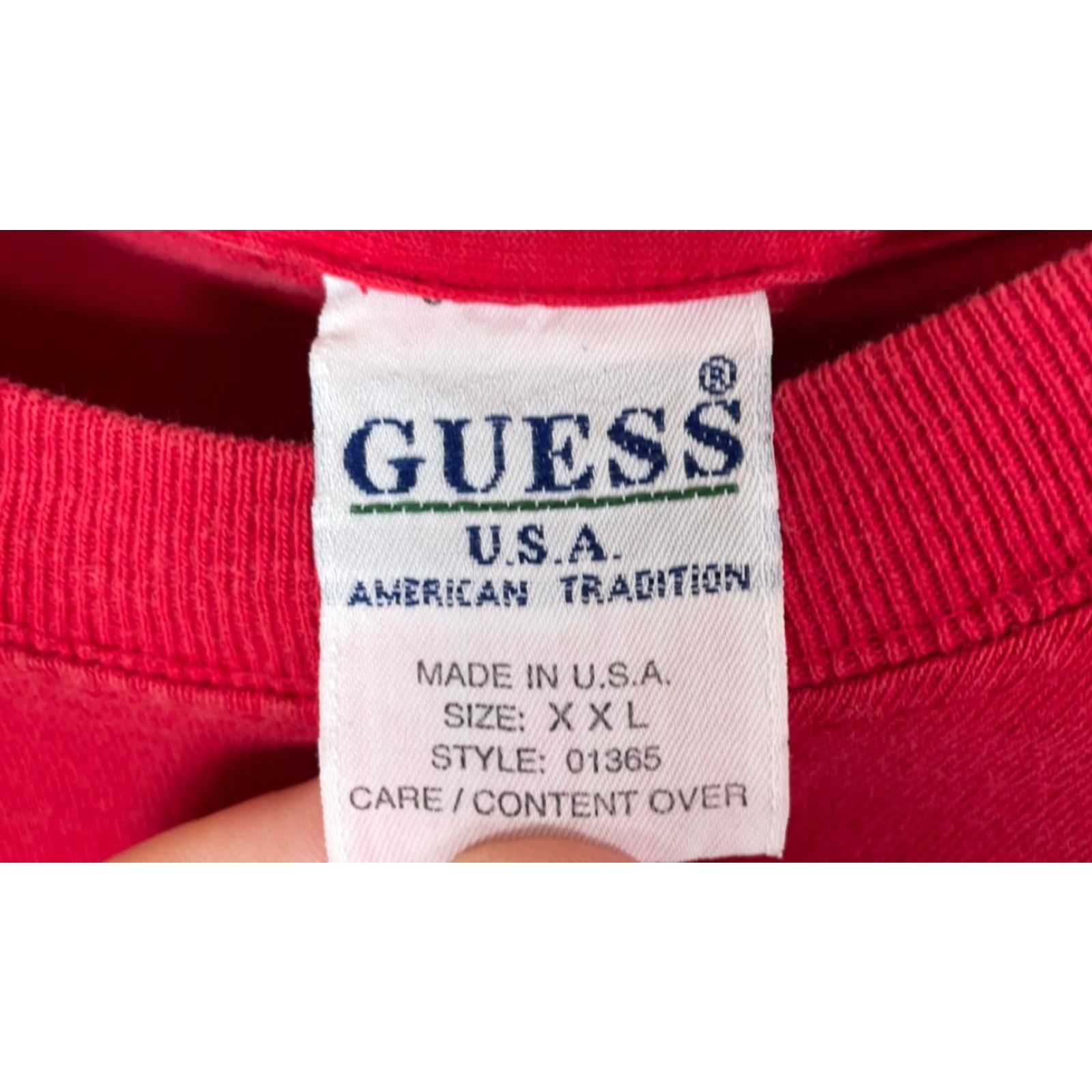 Guess VINTAGE GUESS Long Sleeve Shirt Men 2XL Red Spell Out USA Made 90s Retro Graphic Print Shirt Mens Size US XXL / EU 58 / 5 - 3 Thumbnail
