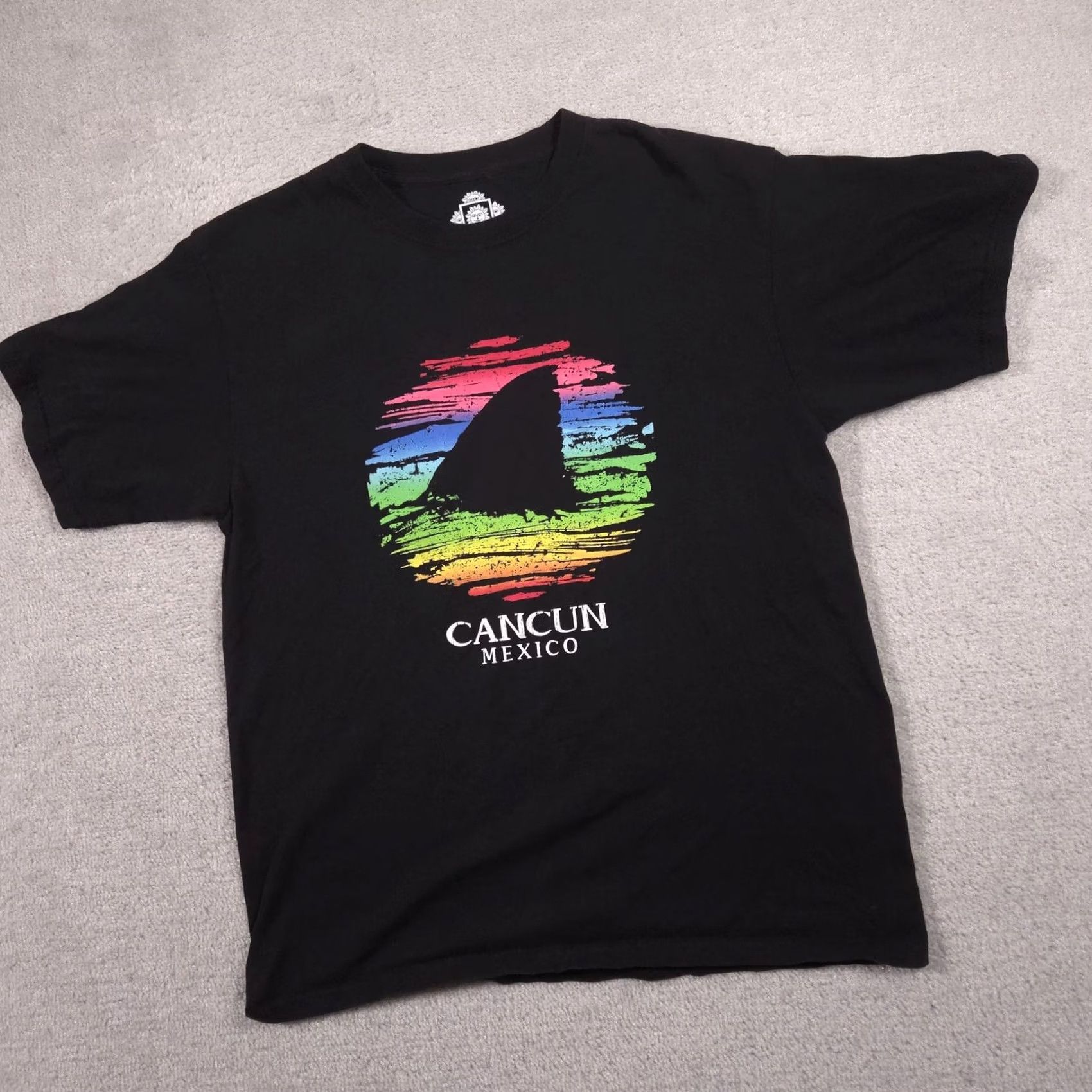 Vintage Los Cinco Soles Shirt Mens Large Black Cancun Mexico Shark Graphic Tee Souvenir Size US L / EU 52-54 / 3 - 2 Thumbnail