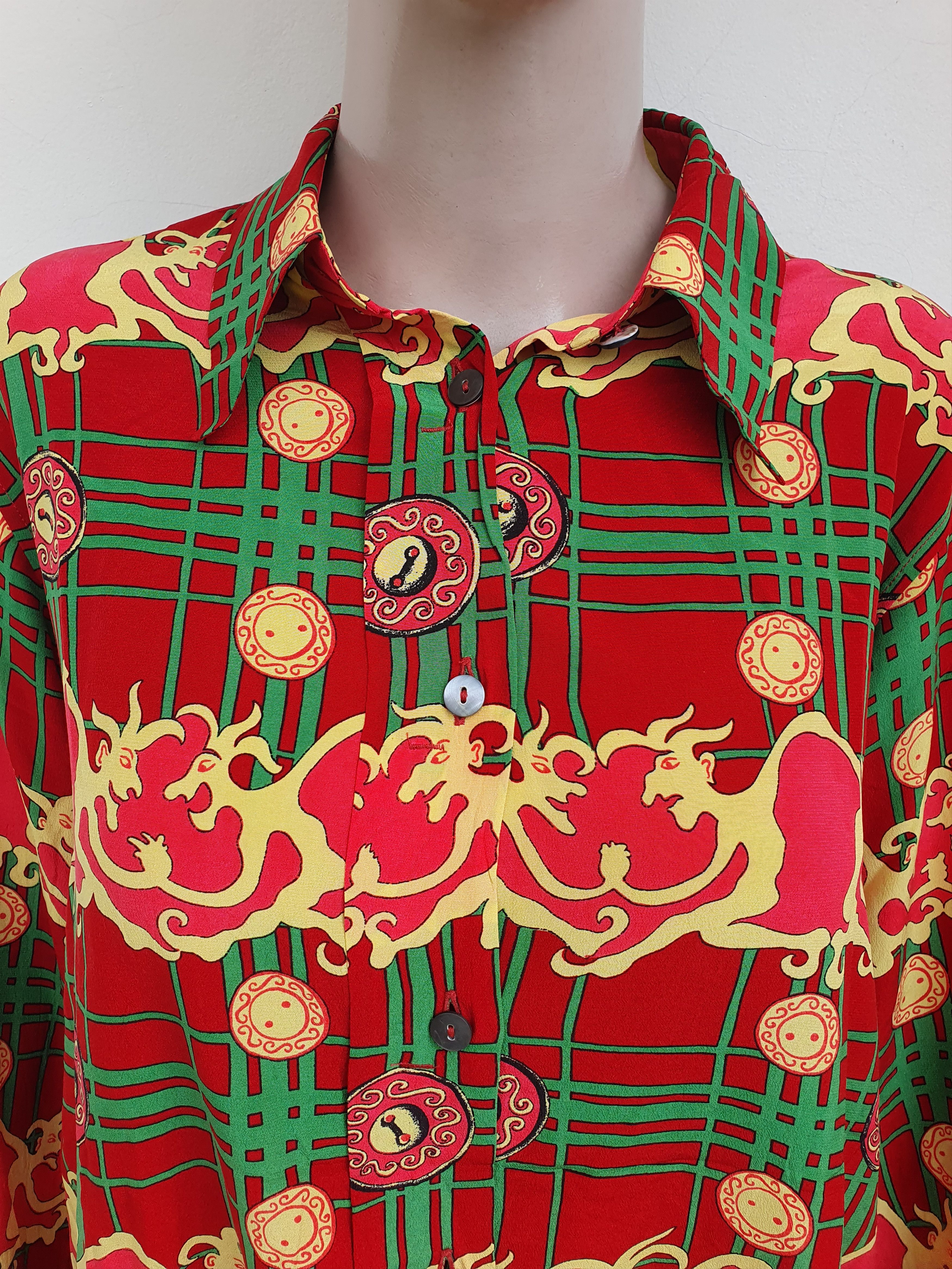 Jil Sander 1980s Vintage Silk Shirt Size US M / EU 48-50 / 2 - 5 Thumbnail