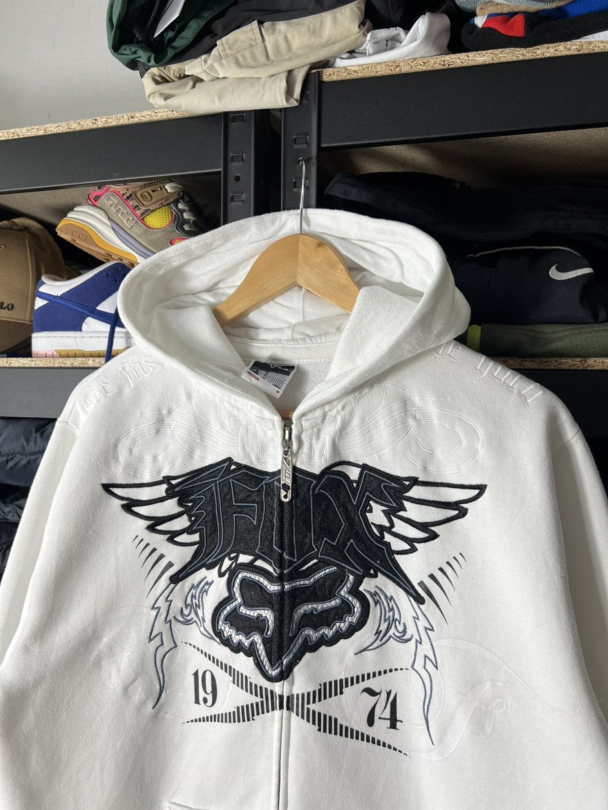 Fox Racing Vintage Fox Racing Zip Hoodie Motocross Graphics Streetwear Size US M / EU 48-50 / 2 - 2 Thumbnail
