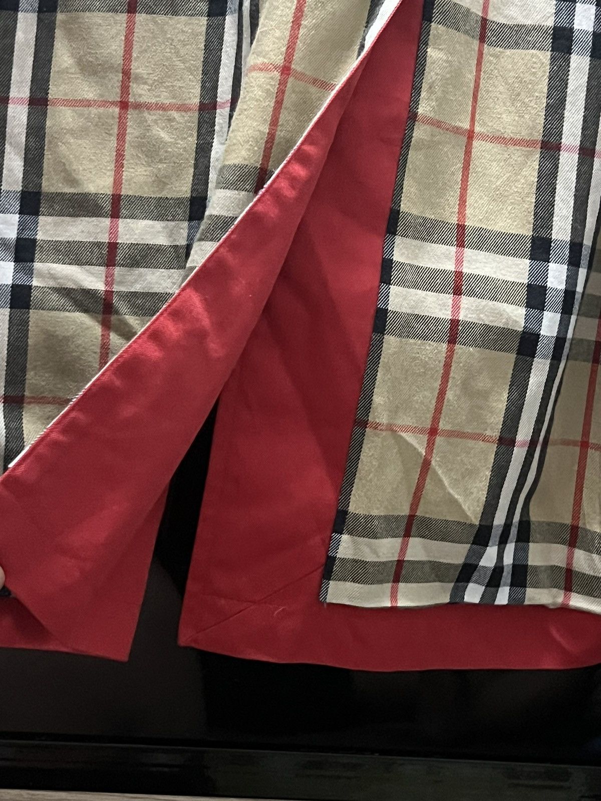 Burberry London Sten Collar Coat Nova Check Red