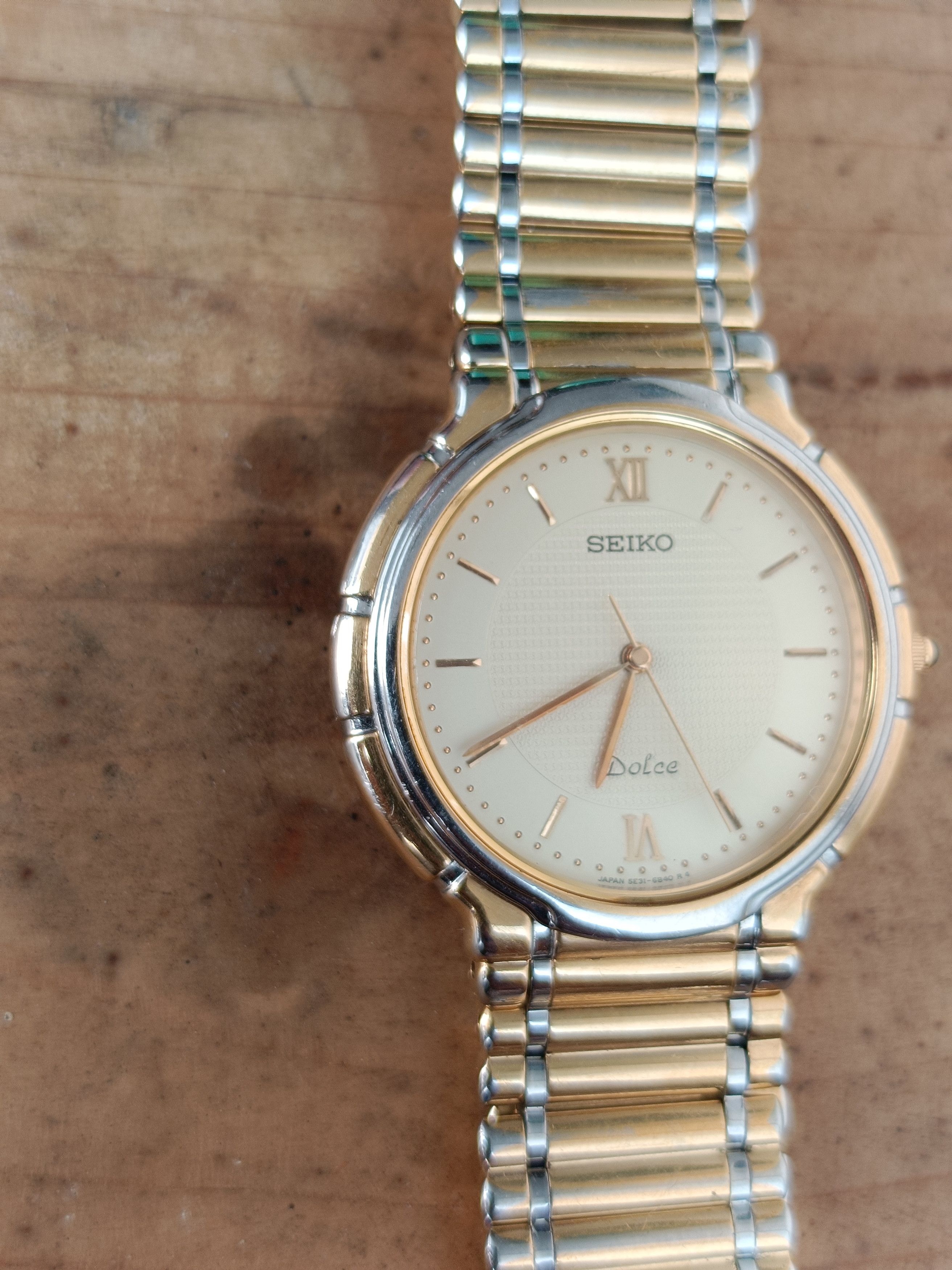 Seiko × Vintage Vintage Seiko dolce bamboo 5e31-6b50 two tone watch Size ONE SIZE - 3 Thumbnail