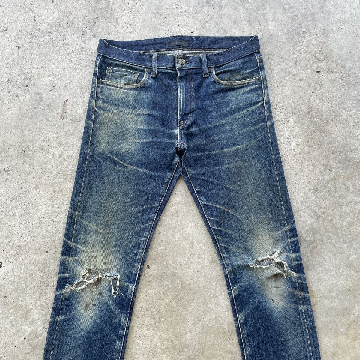 Japanese Brand Vintage Japanese Redline Ripped Jeans Distressed Pants Faded Size US 32 / EU 48 - 3 Thumbnail