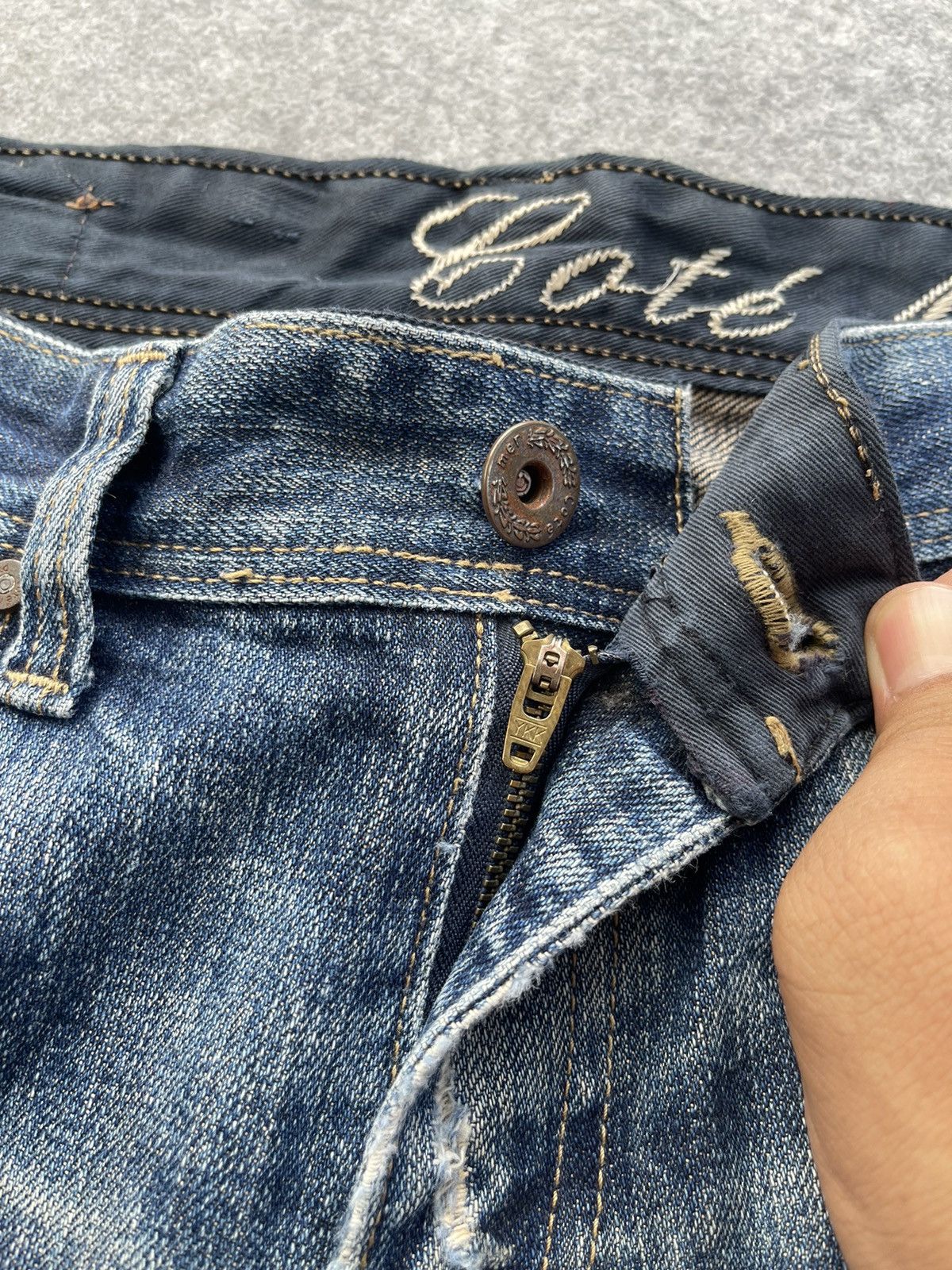 Japanese Brand Vintage Cate Mer selvedge Distressed Denim Pants Size US 33 - 8 Thumbnail