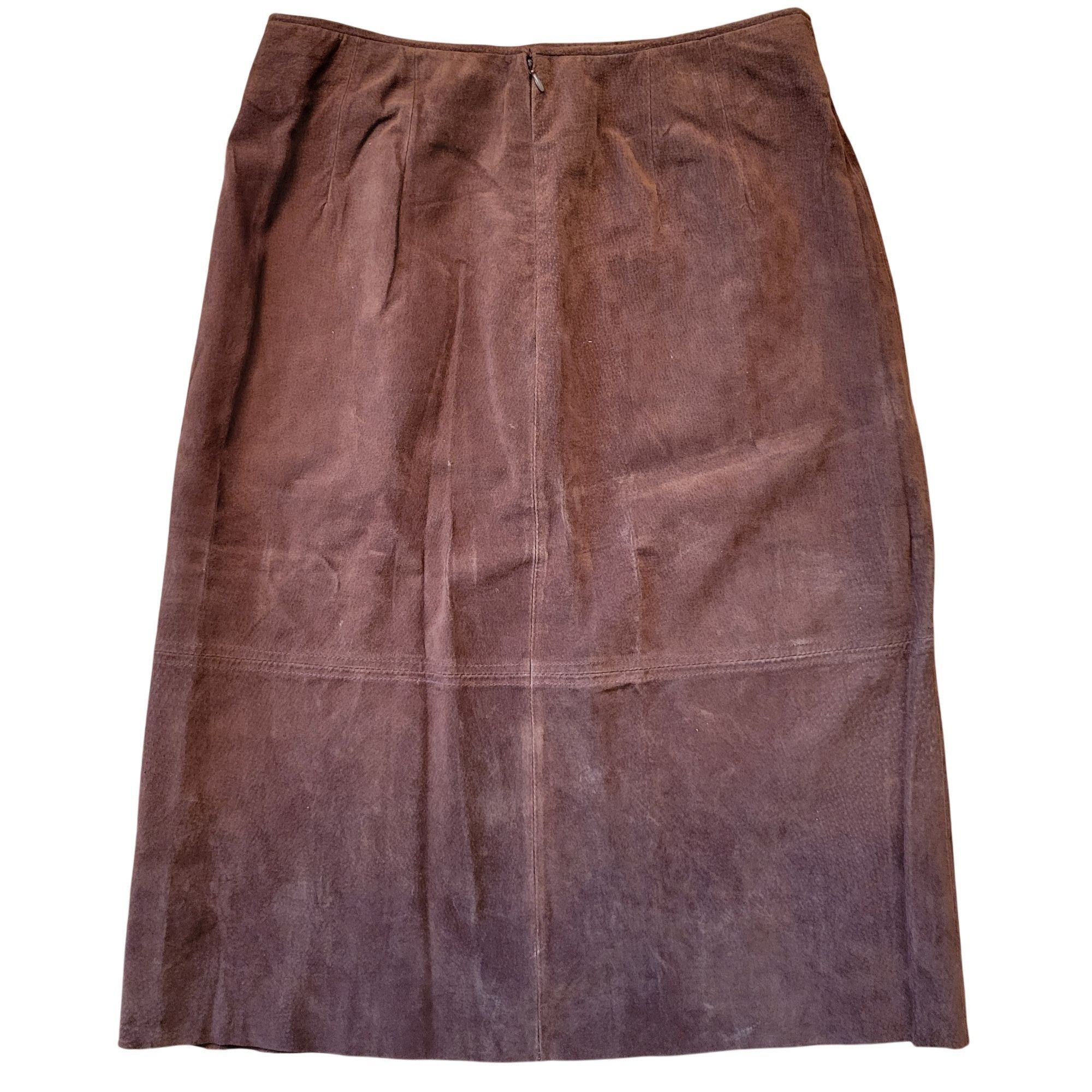 Vintage NEW Vintage Clio 12 Brown Genuine Leather Suede Jacket Skirt Size XL / US 12-14 / IT 48-50 - 5 Thumbnail
