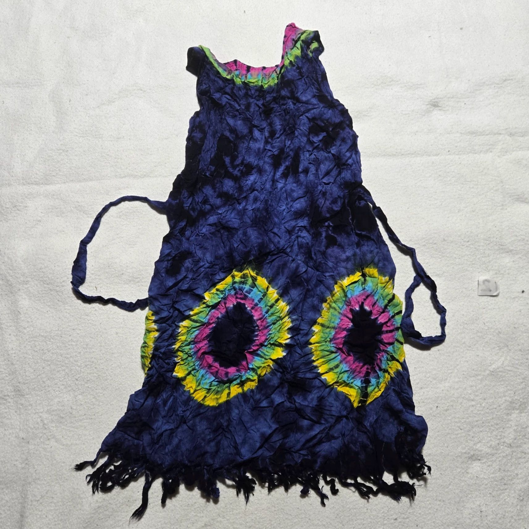 Vintage Neelam Maxi Dress Blue Stretch Slinky Mandala Smocked Beach Coastal Women Medium Dress Maxi Women Blue 2020s? Size M / US 6-8 / IT 42-44 - 6 Thumbnail