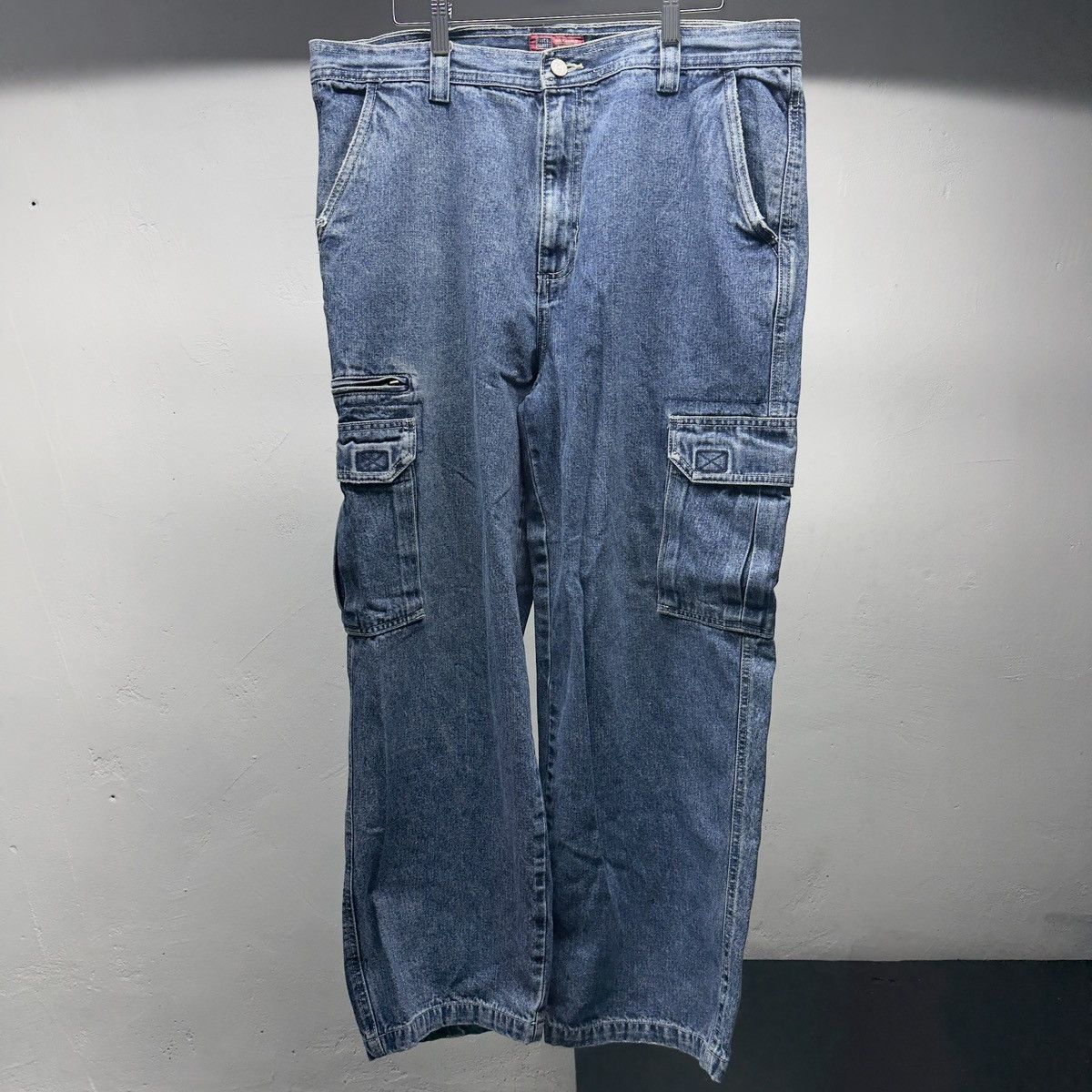 90s Y2K Baggy Wide Leg Denim Cargo Jeans Skater Jnco Grunge