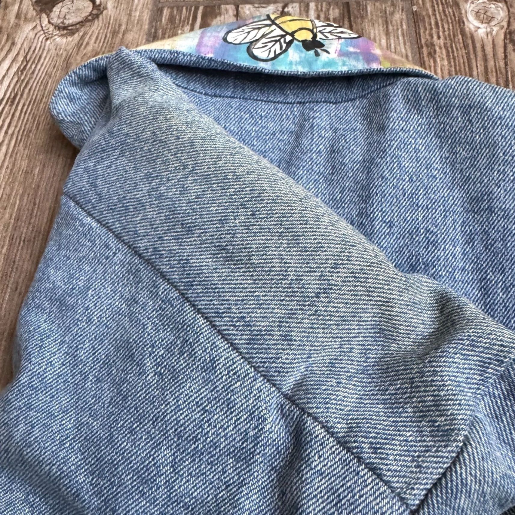 Vintage VINTAGE Silkscapes Jean Jacket Womens Handpainted Cat Oversized Art Patchwork Blue XL Casual Size 40" / US 18 - 6 Thumbnail