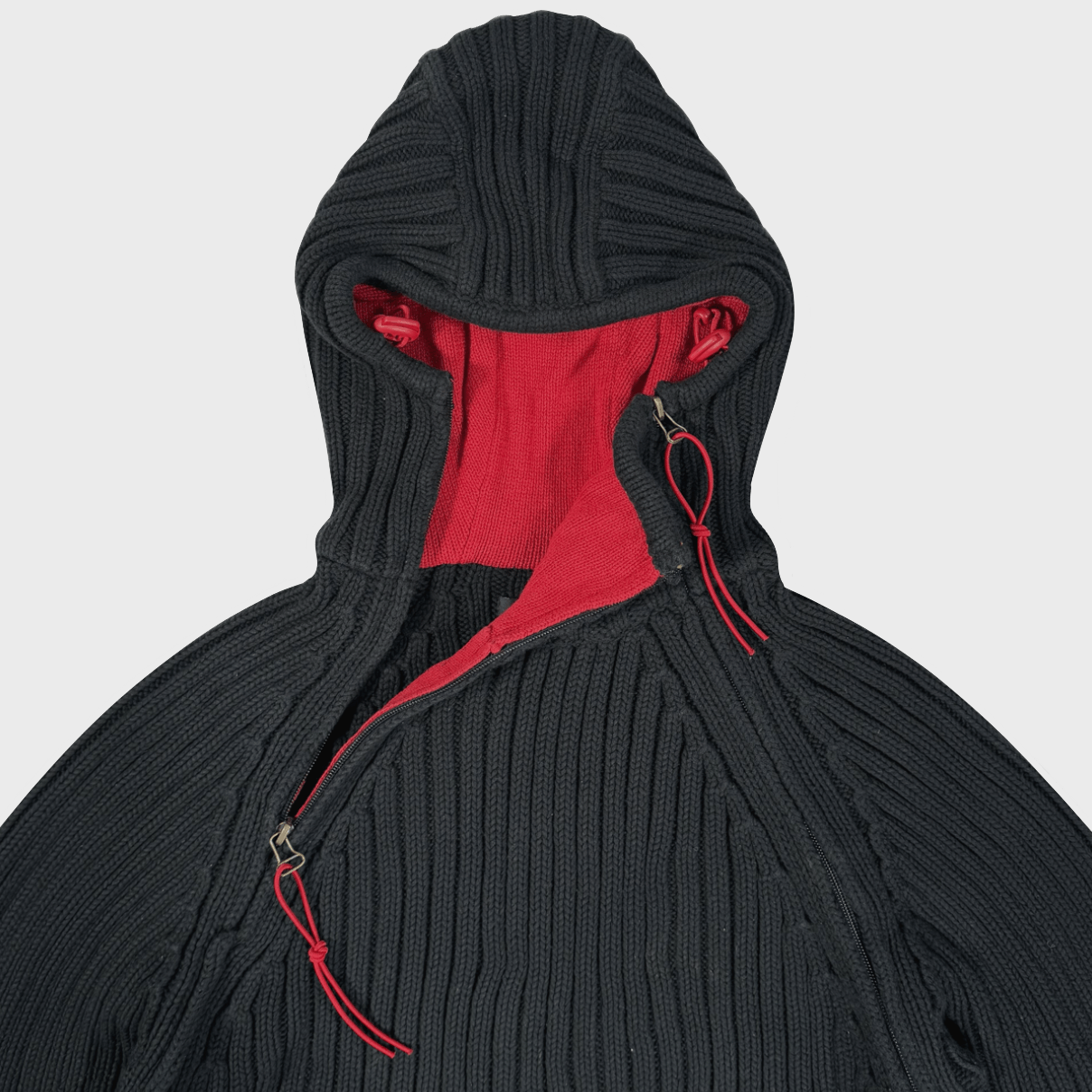 Schott × Vintage RARE 2000's vintage Schott Black Balaclava Knit Sweater Size US M / EU 48-50 / 2 - 3 Thumbnail