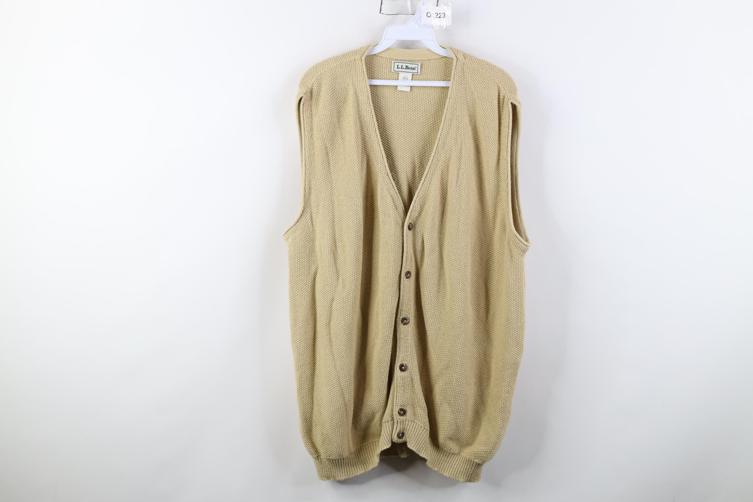 L.L. Bean Vintage 90s LL Bean Thermal Cotton Knit Sweater Vest USA Size US L / EU 52-54 / 3 - 1 Thumbnail
