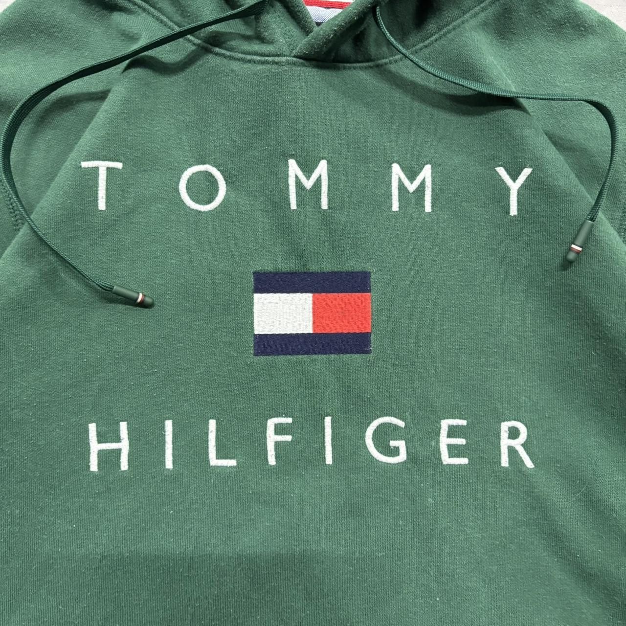 Tommy Hilfiger Crazy Vintage Y2K/2000s Tommy Hilfiger Green Streetwear Essential Hoodie! Size US M / EU 48-50 / 2 - 2 Thumbnail