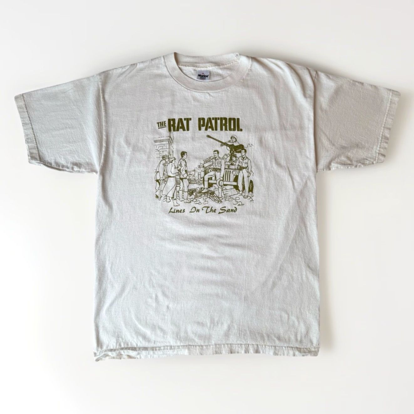 Vintage VINTAGE The Rat Patrol Shirt XL Cream 90s Military USA 90s Logo Stitch Short Sleeve Mens Shirt Size US XL / EU 56 / 4 - 2 Thumbnail
