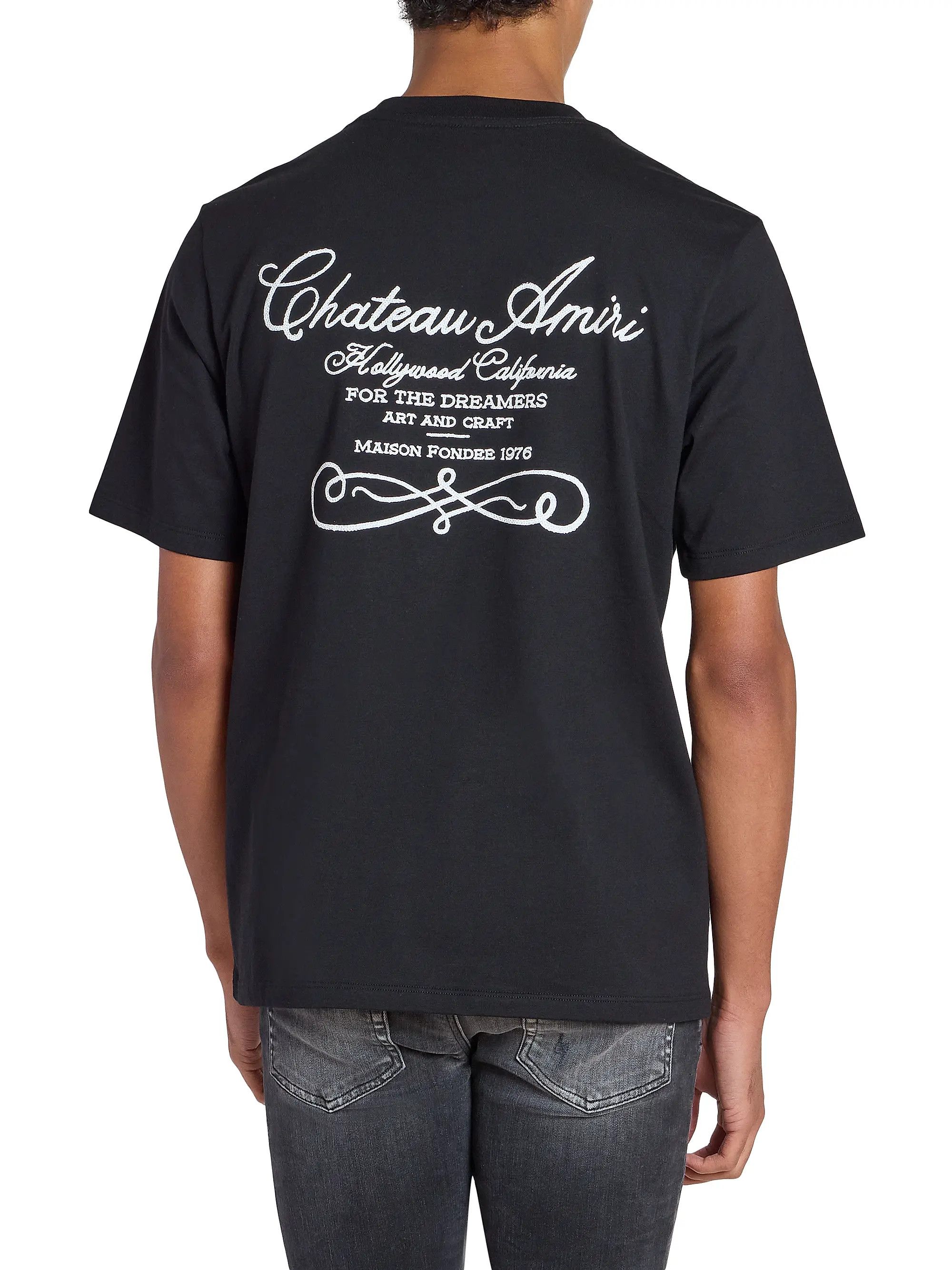 Amiri os11x0526 Chateau Script Crewneck T-Shirt in Black Size US S / EU 44-46 / 1 - 5 Thumbnail