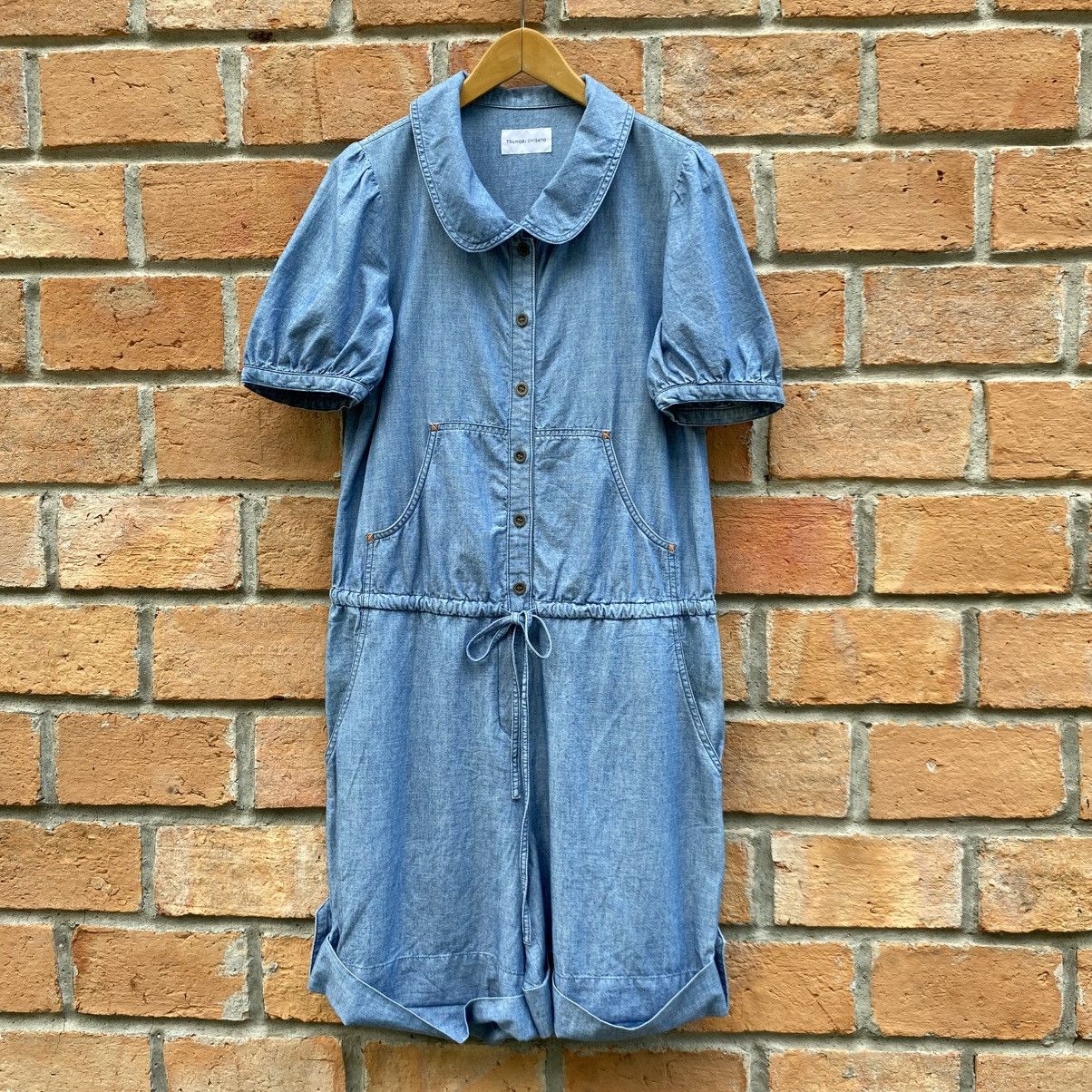 Tsumori Chisato TSUMORI CHISATO Blue Denim Romper with Peter Pan Collar Size M / US 6-8 / IT 42-44 - 1 Thumbnail