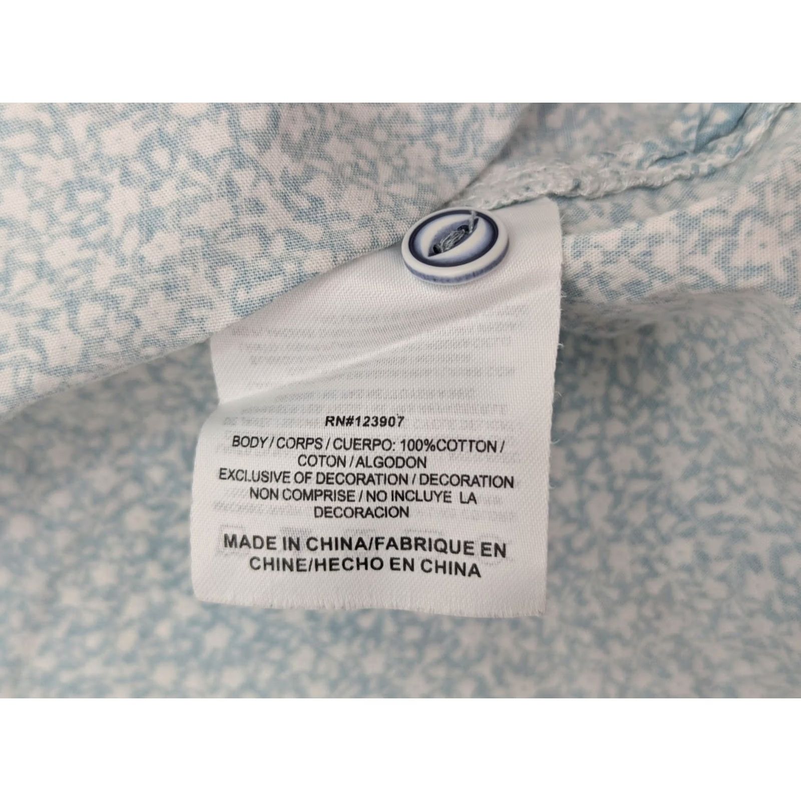 Sperry Sperry Button-Up Shirt - Women's Cotton Short Sleeve Hawaiian Style Blue Abstract Pattern, XS, Regular Fit, Blue Size XS / US 0-2 / IT 36-38 - 4 Thumbnail