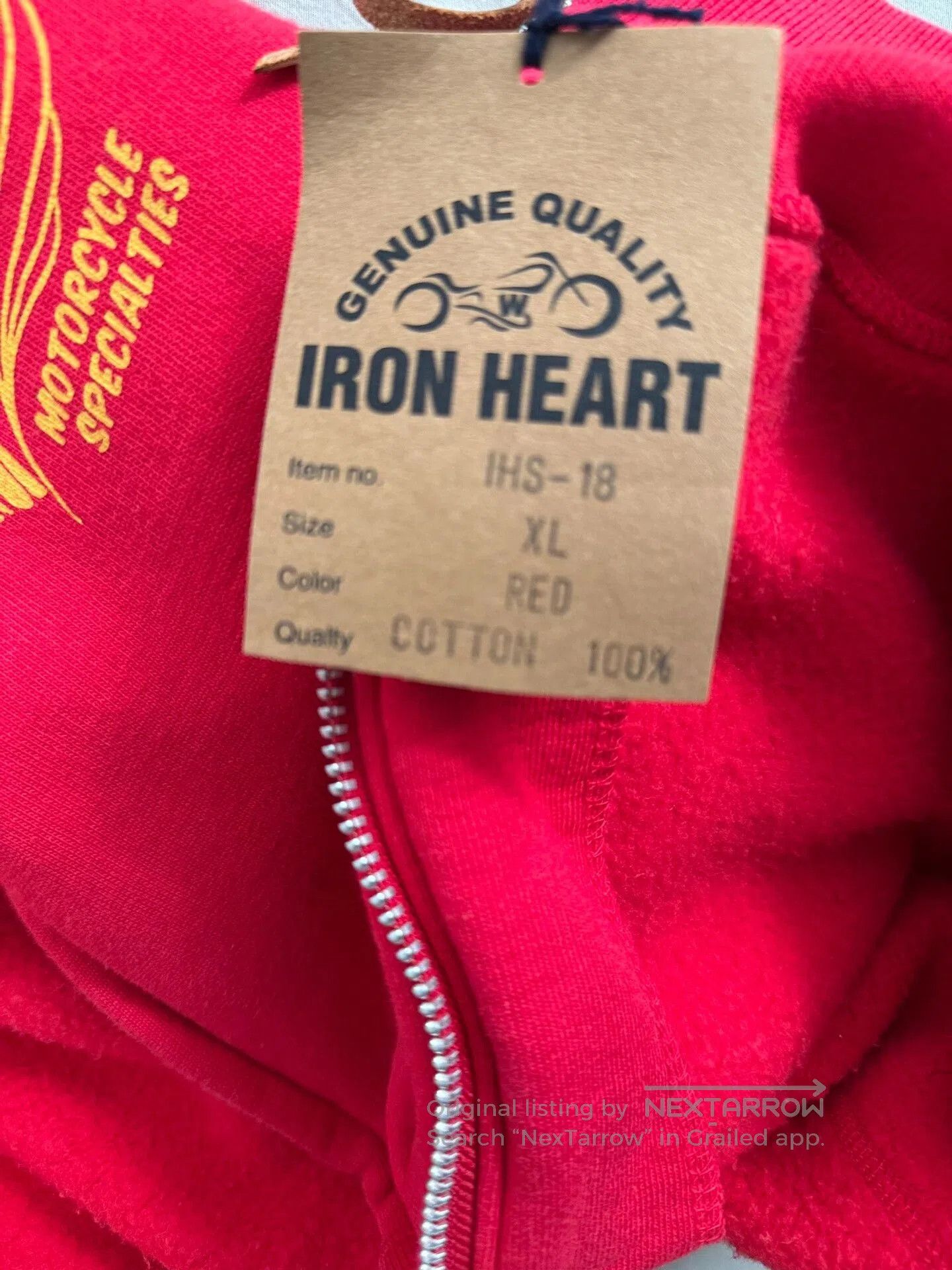 Iron Heart Iron Heart Red Hoodie Sweatshirt. Size US XL / EU 56 / 4 - 4 Thumbnail