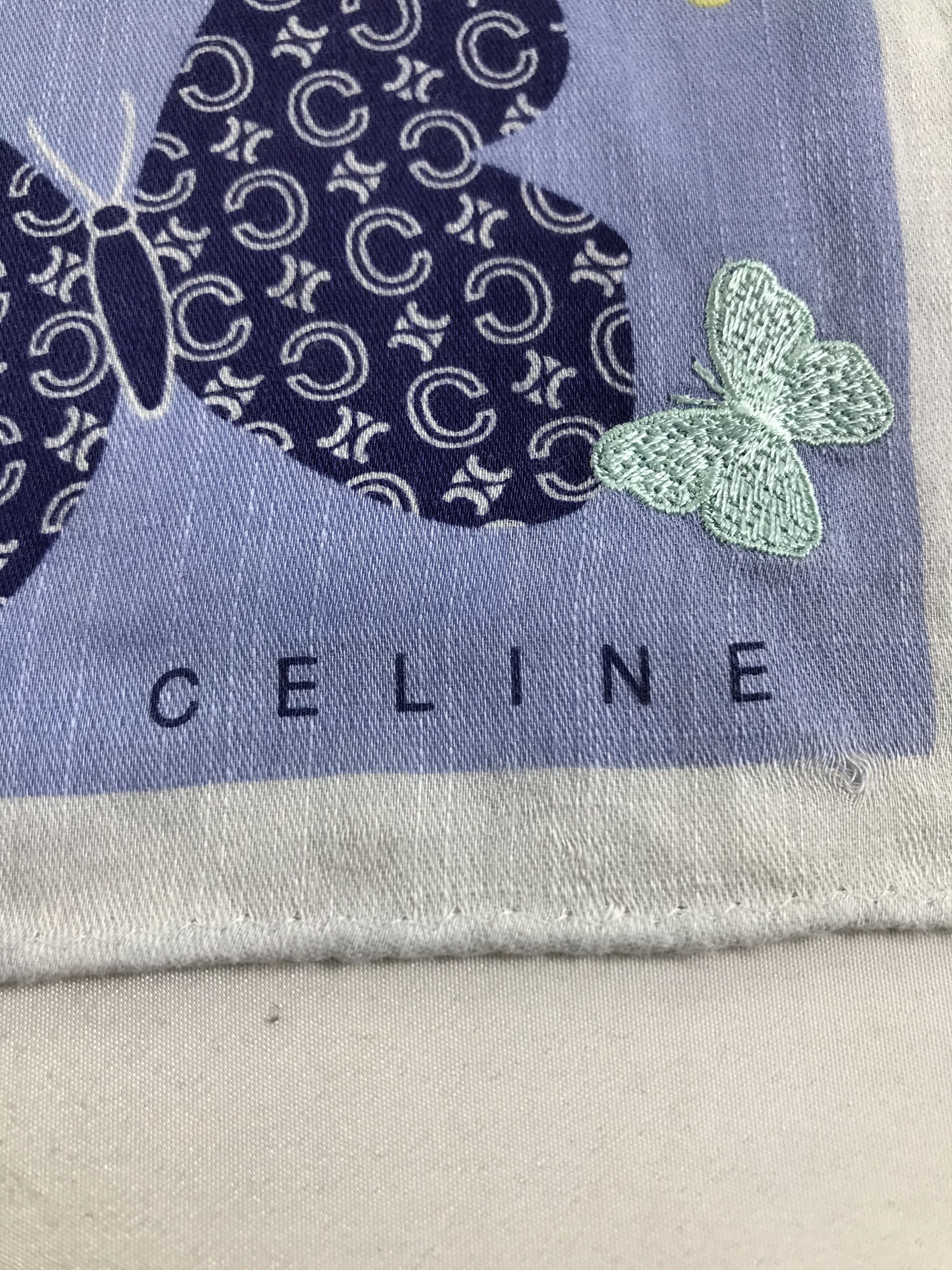 Celine Celine Butterflies Handkerchief Neckerchief Bandana H10 Size ONE SIZE - 4 Thumbnail