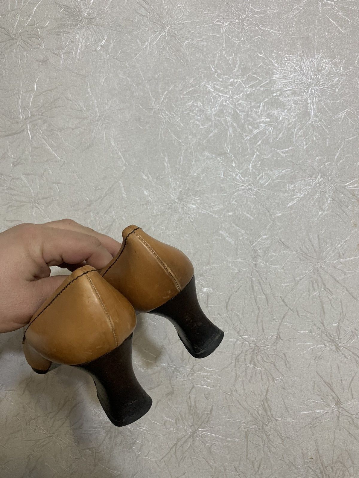 Prada × Vintage Prada Vintage AW2003 Leather Brown Heels Mules Shoes US9,5 Size US 9.5 / IT 39.5 - 5 Thumbnail