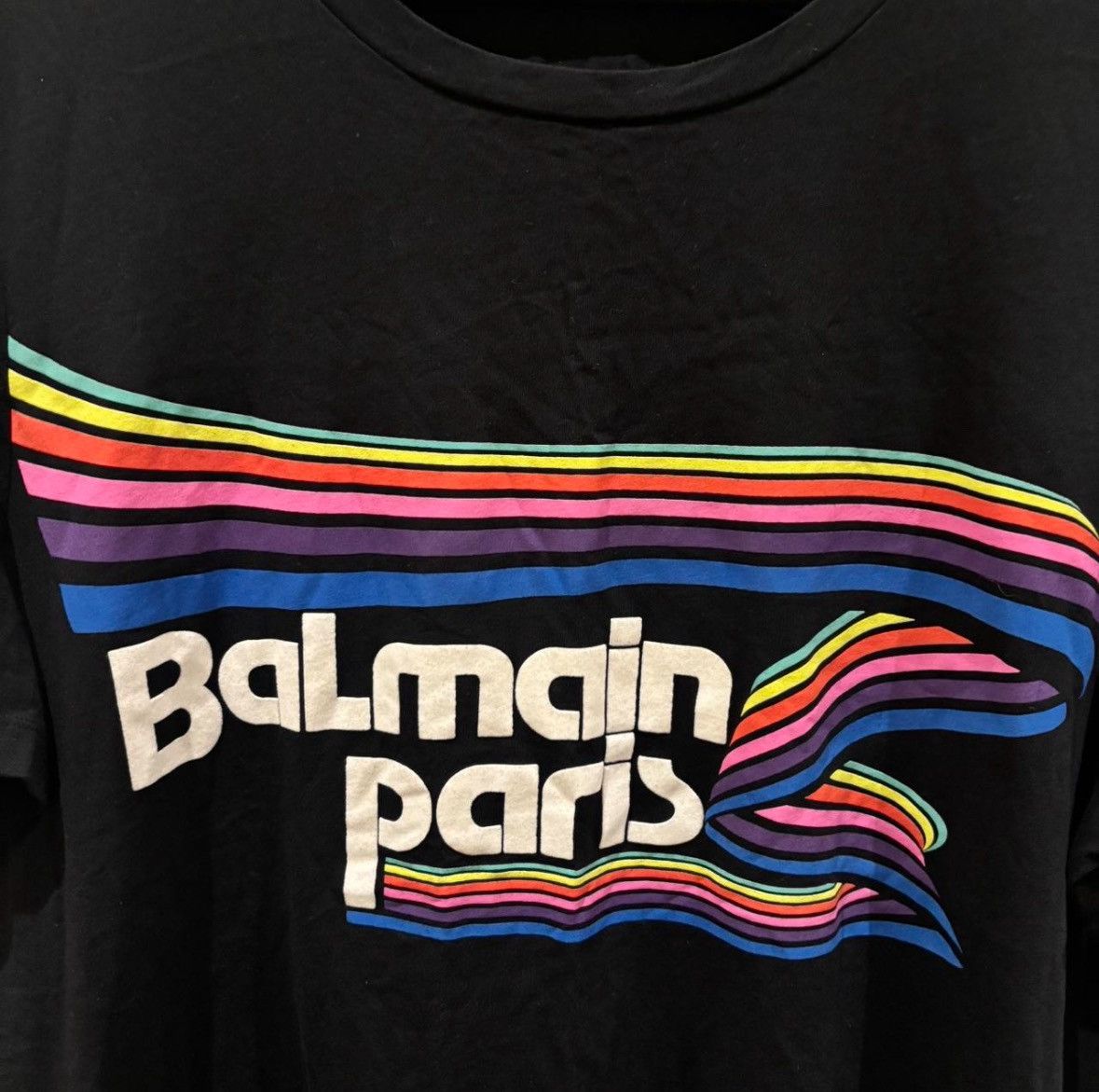 Balmain Balmain Classic Rainbow Tee Black Size US XXL / EU 58 / 5 - 3 Thumbnail