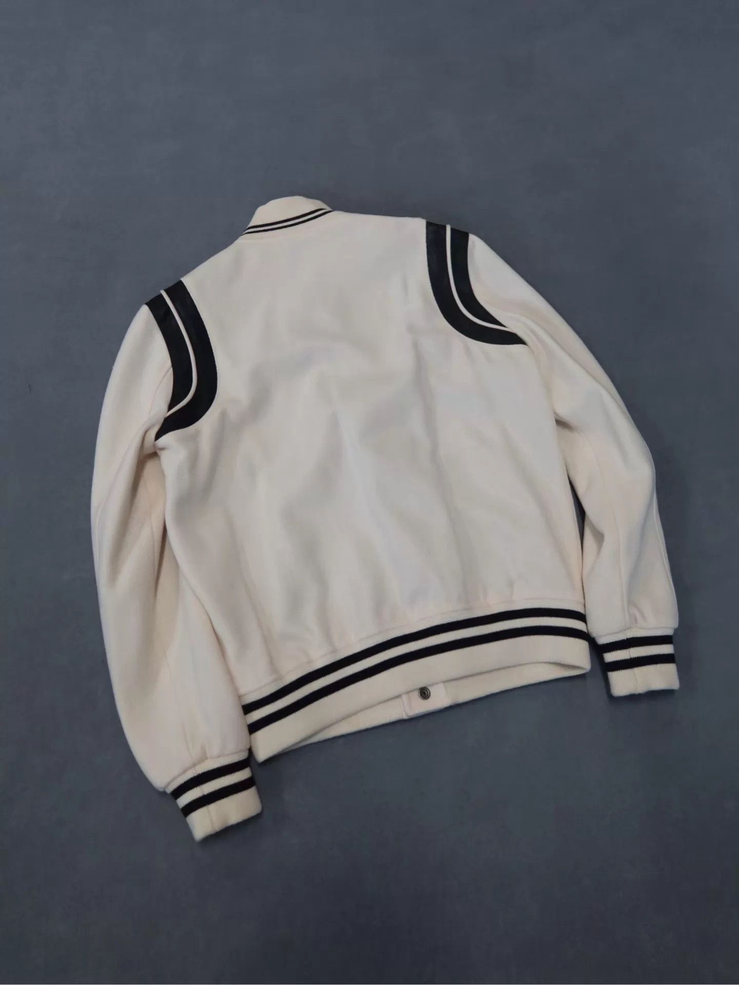 Saint Laurent Paris SAINT LAURENT Men's White Wool Baseball Jacket 46 Mint Size US S / EU 44-46 / 1 - 2 Thumbnail