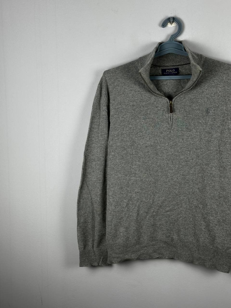 Polo Ralph Lauren Grey Polo Ralph Lauren Quarter Zip Wool Sweater Size US L / EU 52-54 / 3 - 3 Thumbnail