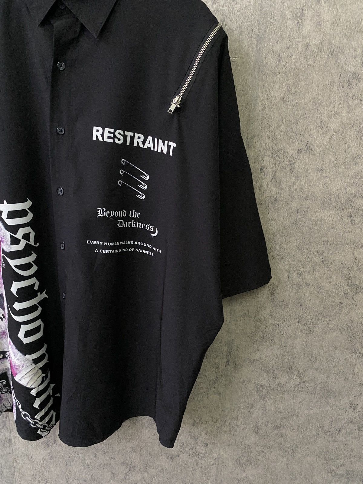 Japanese Brand 2000s Psycho Nation Japan Oversize Shirt Size US XXL / EU 58 / 5 - 7 Thumbnail