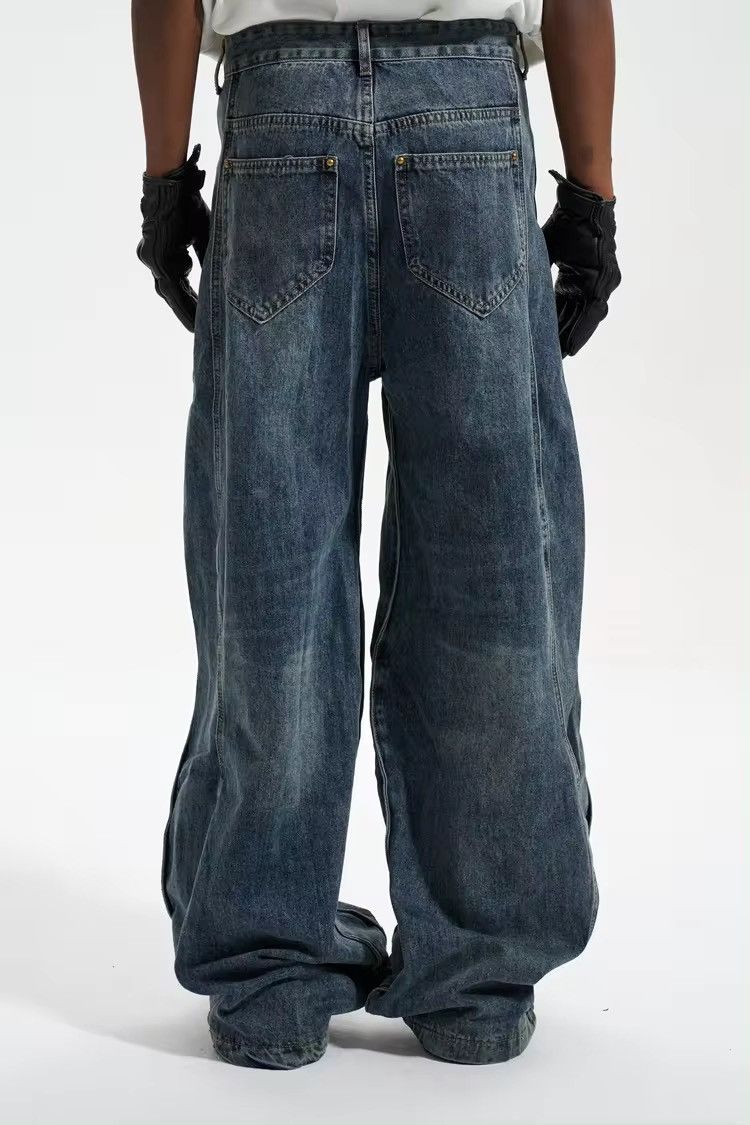 Jean × Vintage Twisted Wave Baggy Vintage Blue Jeans Size US 32 / EU 48 - 3 Thumbnail